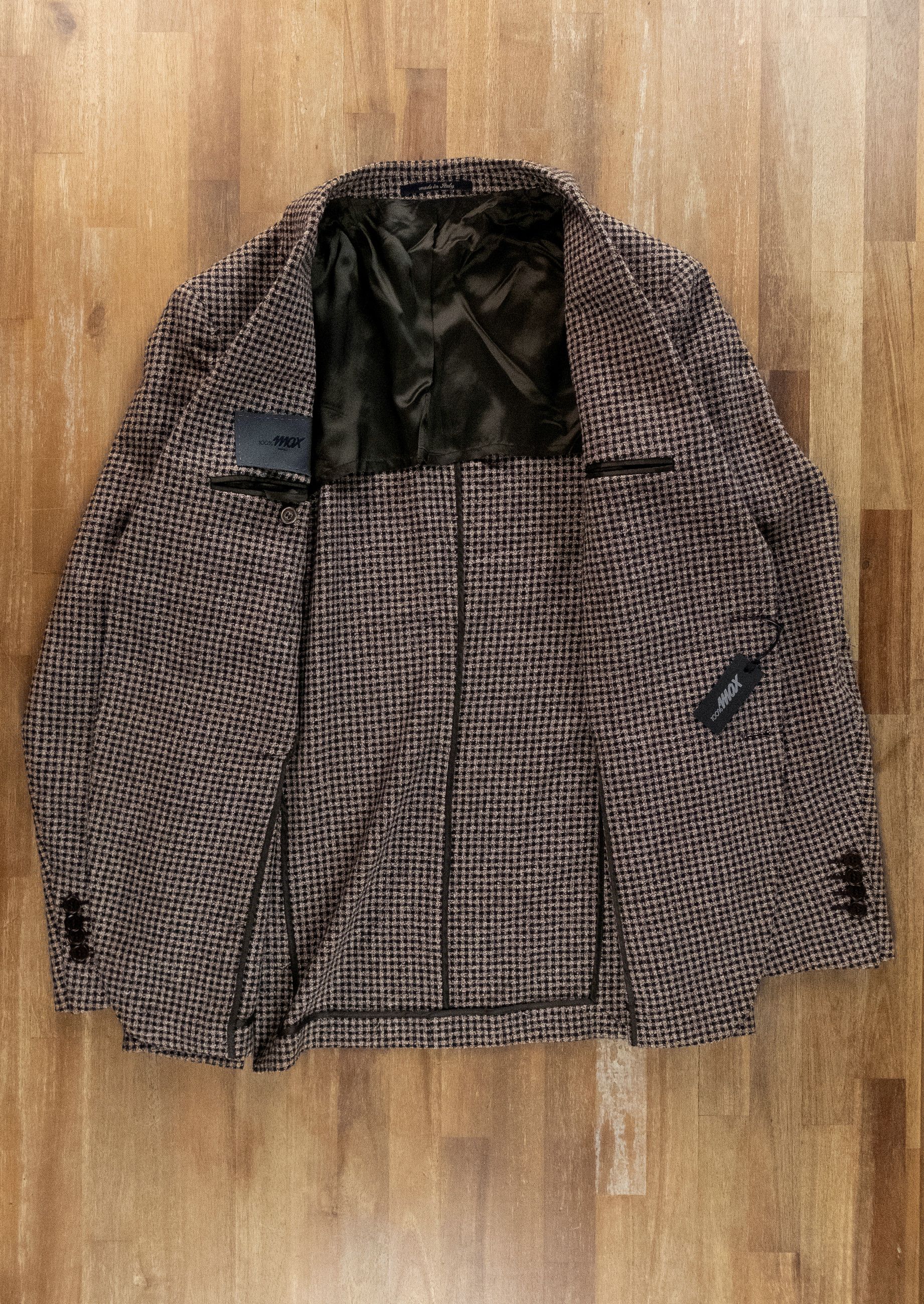 Other 100MAX Napoli brown gingham plaid sportcoat Size 40 Size 40R - 6 Thumbnail
