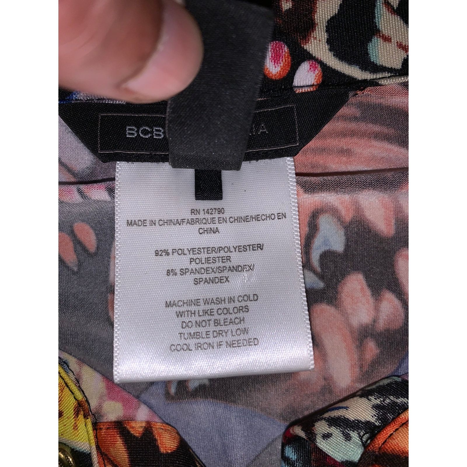 Bcbgmaxazria BCBG Max Azria Butterfly Print Button Down Petites Large Y2K Size L / US 10 / IT 46 - 8 Thumbnail