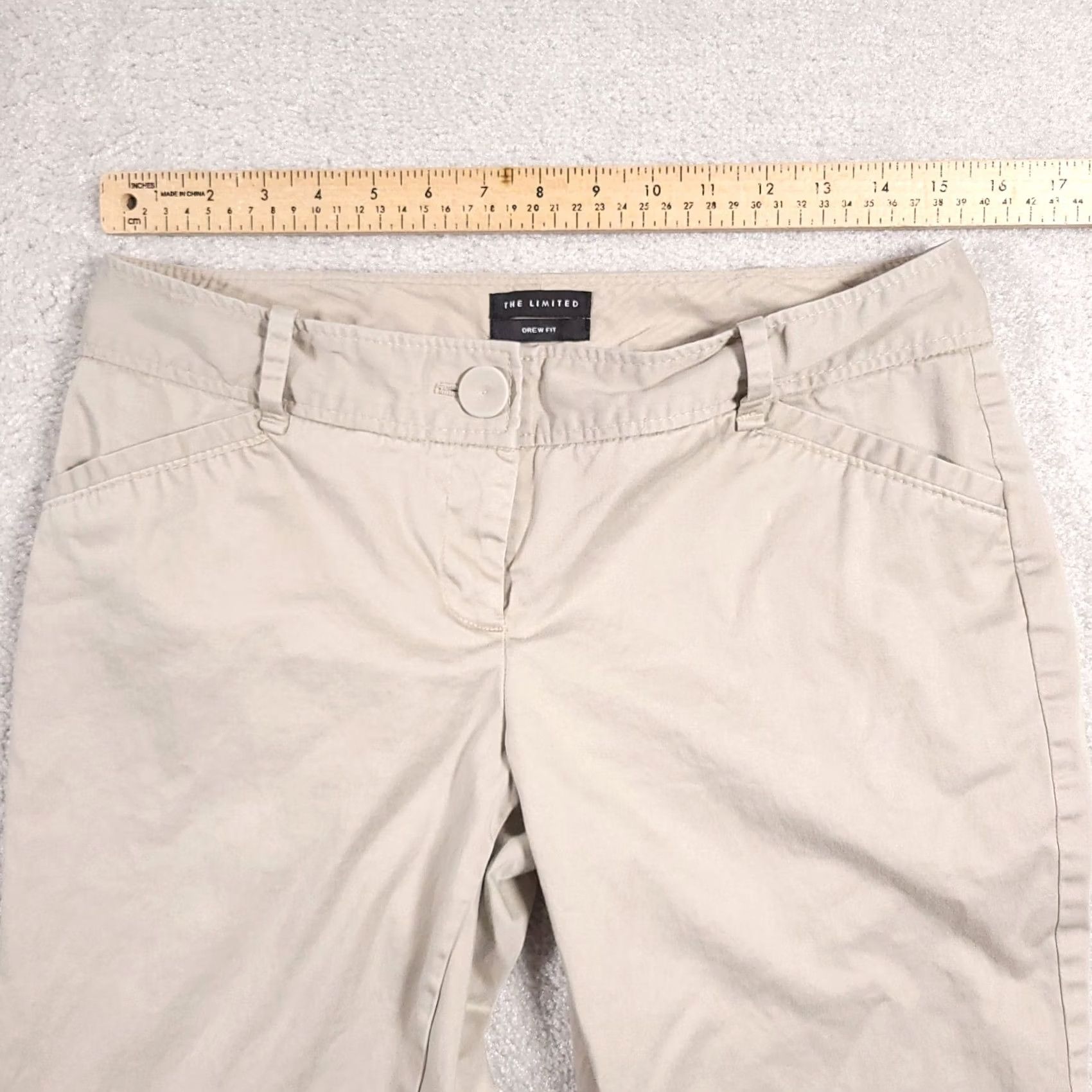 Vintage The Limited Drew Fit Dress Pants Capri Womens 8 Khaki Stretch Straight Leg Chino Capris Tall 8 Beige Women’s Pants Capri* Size 30" / US 8 / IT 44 - 6 Thumbnail