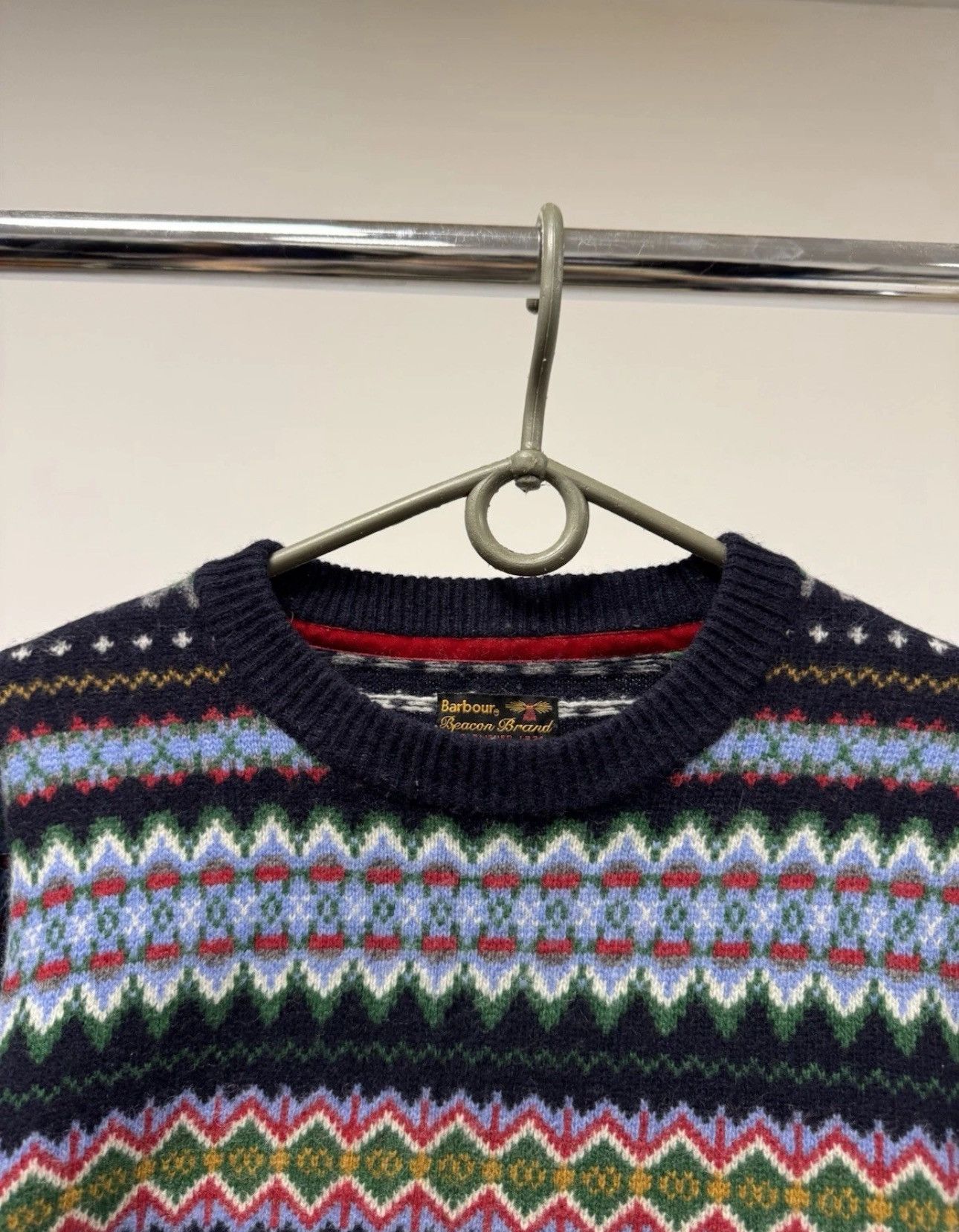 Barbour × Vintage Barbour Beacon Brand Sweater 100% Wool Crew Neck Jumper Size US S / EU 44-46 / 1 - 6 Thumbnail