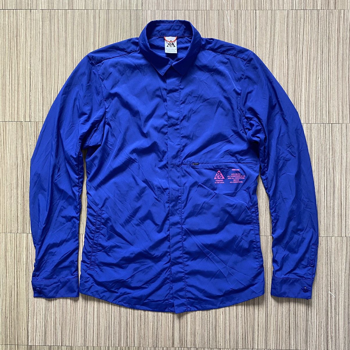 Image of Nike Acg Nikelab Acg - Errolson Hugh - 3 Pocket Button Shirt Jacket in Deep Royal Blue (Size XS)