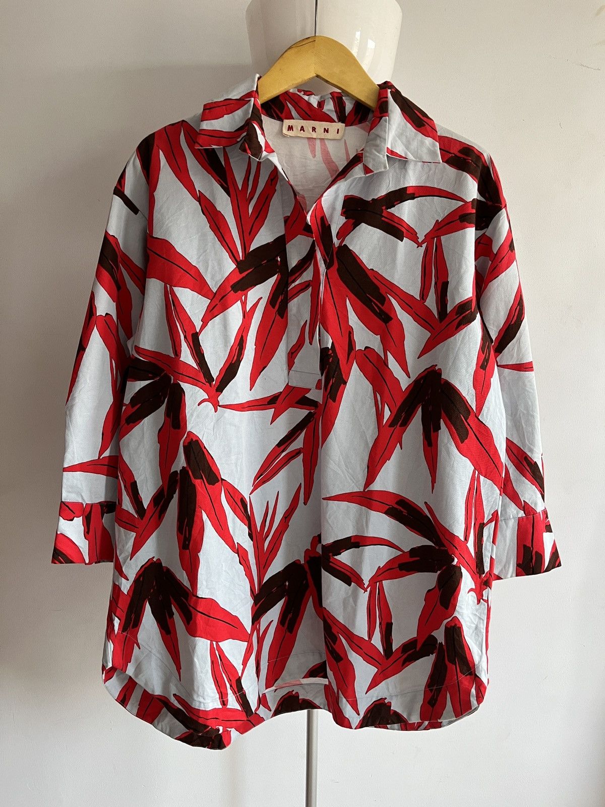Marni Marni Leaves Half Button Up Blouse Size S / US 4 / IT 40 - 1 Thumbnail