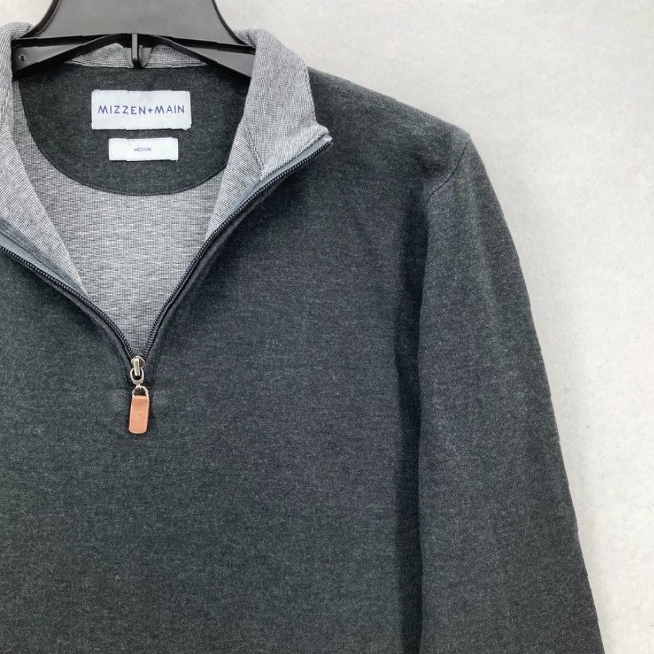 Mizzen+Main Mizzen + Main Wooster Quarter Zip Sweatshirt Mens Medium Dark Gray Preppy Golf Regular Size Zip Pullover 1/4 Zip Classic Comfort Trendy Sportswear Size US M / EU 48-50 / 2 - 2 Thumbnail
