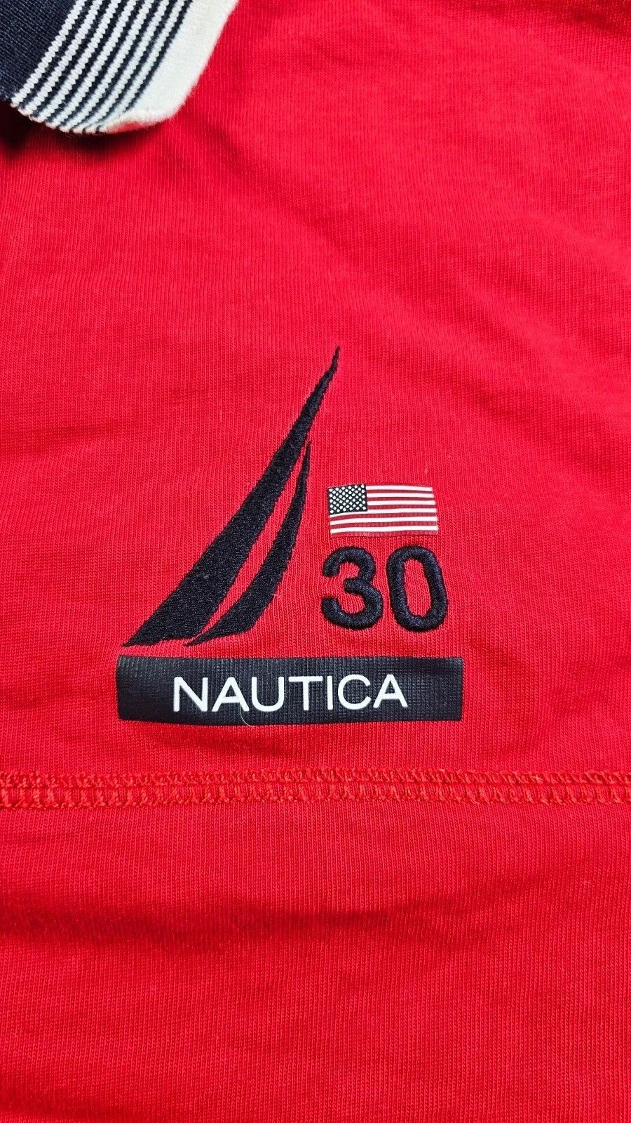 Nautica Nautica Slim Fit Polo USA Flag 30th Anniversary Red Cotton M Size US M / EU 48-50 / 2 - 11 Thumbnail