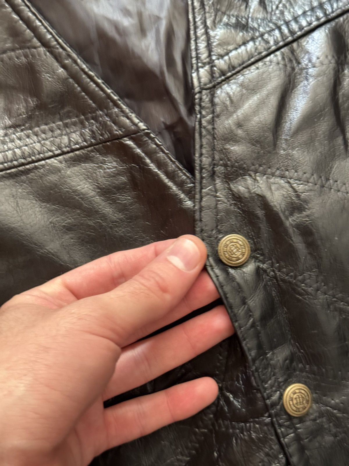 Genuine Leather Vintage Genuine Leather Patchwork Western Cowboy Black Vest Size US L / EU 52-54 / 3 - 3 Thumbnail