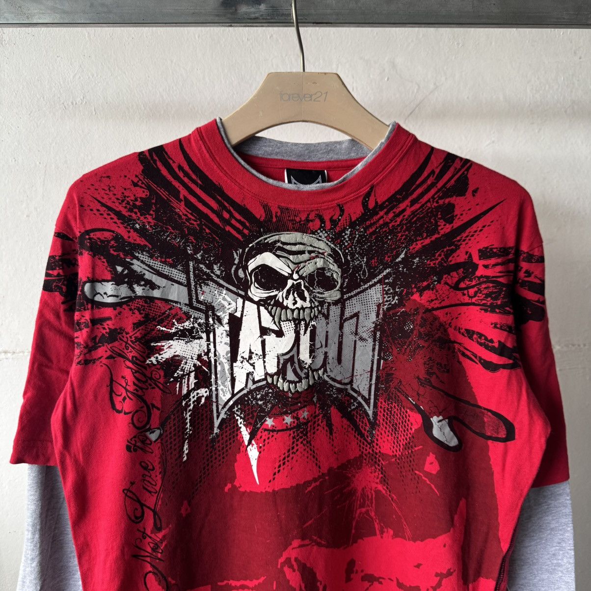 If Six Was Nine 2000s Tapout AOP Layered Skull Grunge Long-sleeve Tee Size US L / EU 52-54 / 3 - 3 Thumbnail