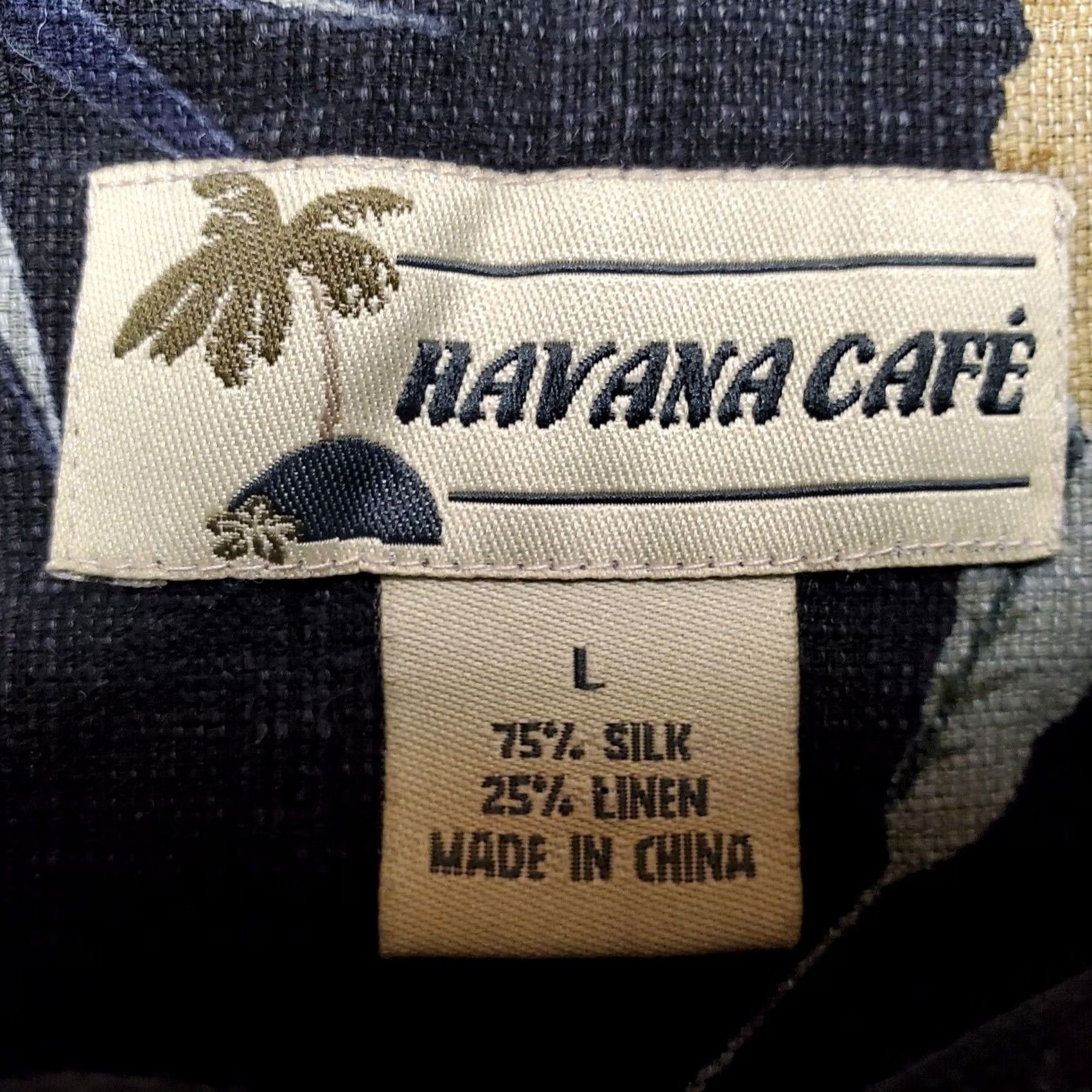 Vintage VINTAGE Havana Cafe Shirt Mens L Black Floral Hawaiian Silk Linen Blend Casual Size US L / EU 52-54 / 3 - 4 Thumbnail