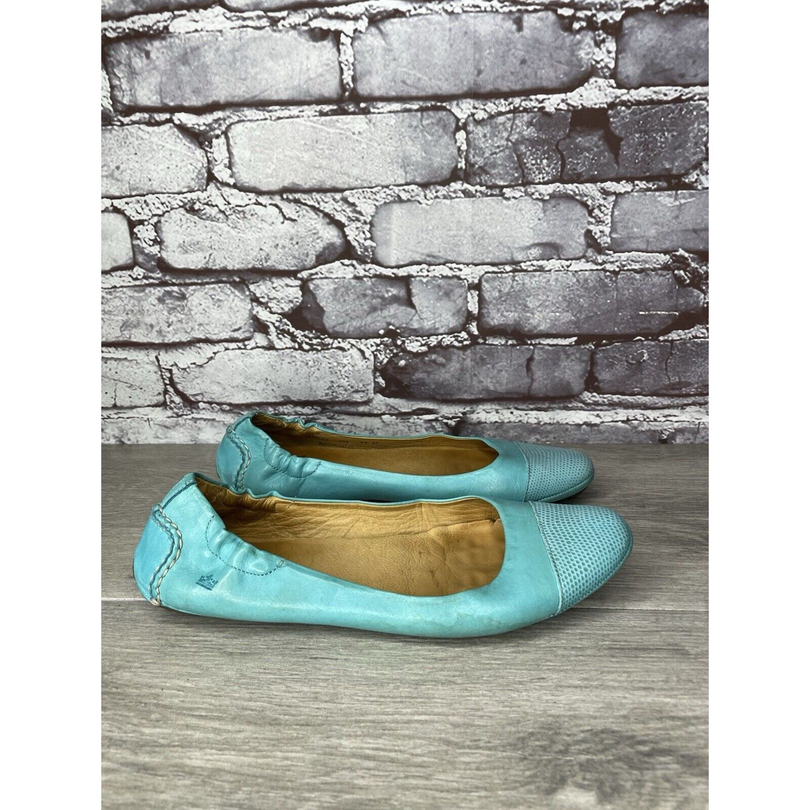 Peter Millar Peter Millar Blue Leather Snake Cap Toe Ballet Flats Shoes W Size US 6.5 / IT 36.5 - 21 Thumbnail
