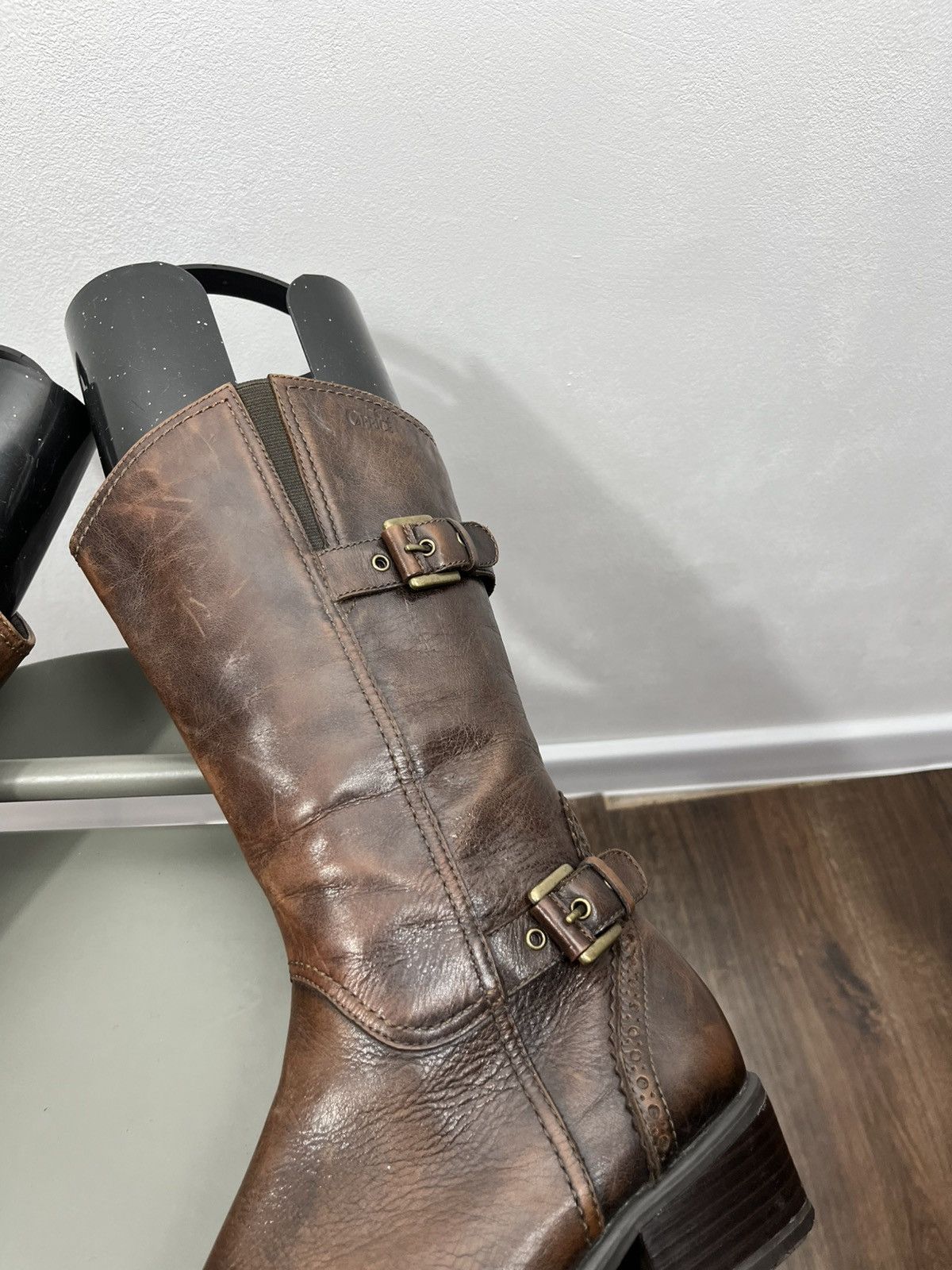 Other Vintage Brown Leather Buckle Boots US 6.5 Distressed Style Size US 6.5 / IT 36.5 - 3 Thumbnail