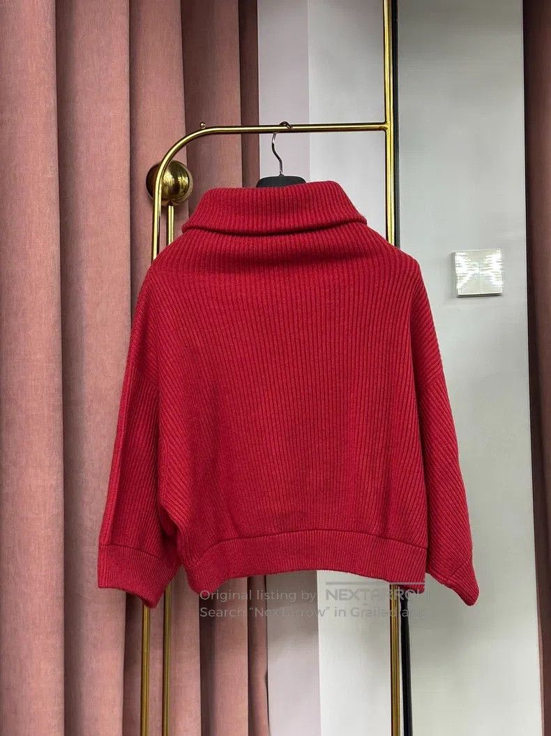 Brunello Cucinelli Brunello Cucinelli Red High Neck Cashmere Sweater Long Sle Size S / US 4 / IT 40 - 3 Thumbnail