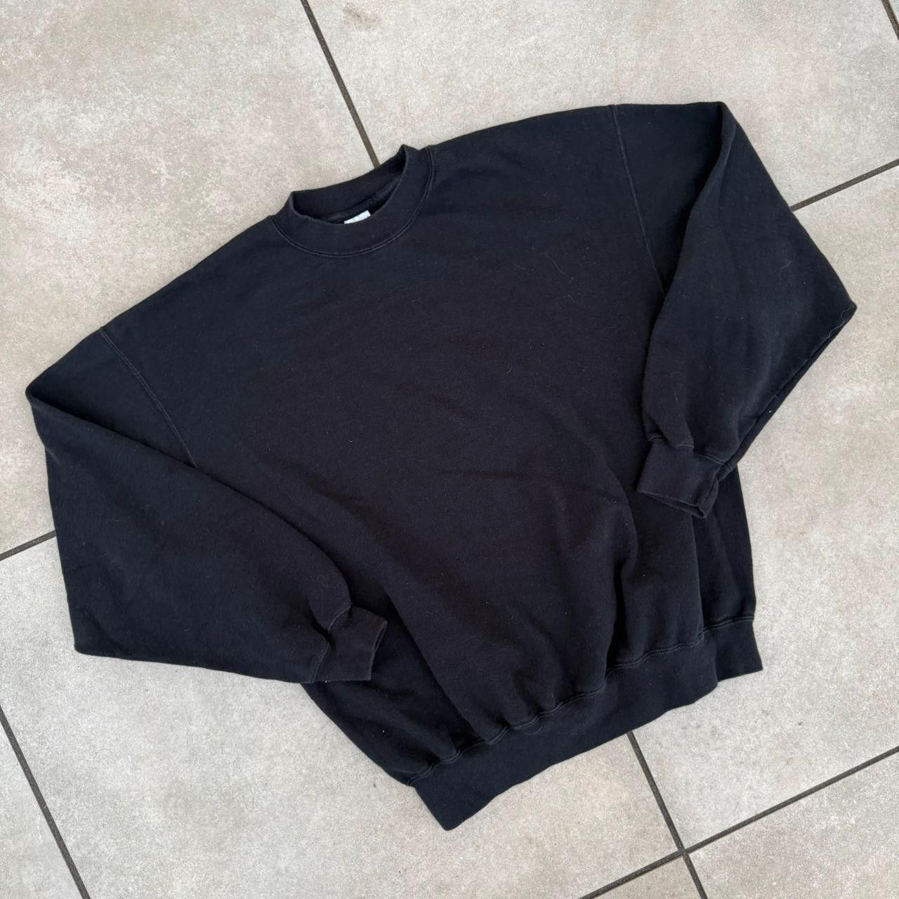 Fruit Of The Loom Fruit of the Loom FOTL Blank Sweatshirt Black 90s Boxy Size US XL / EU 56 / 4 - 2 Thumbnail