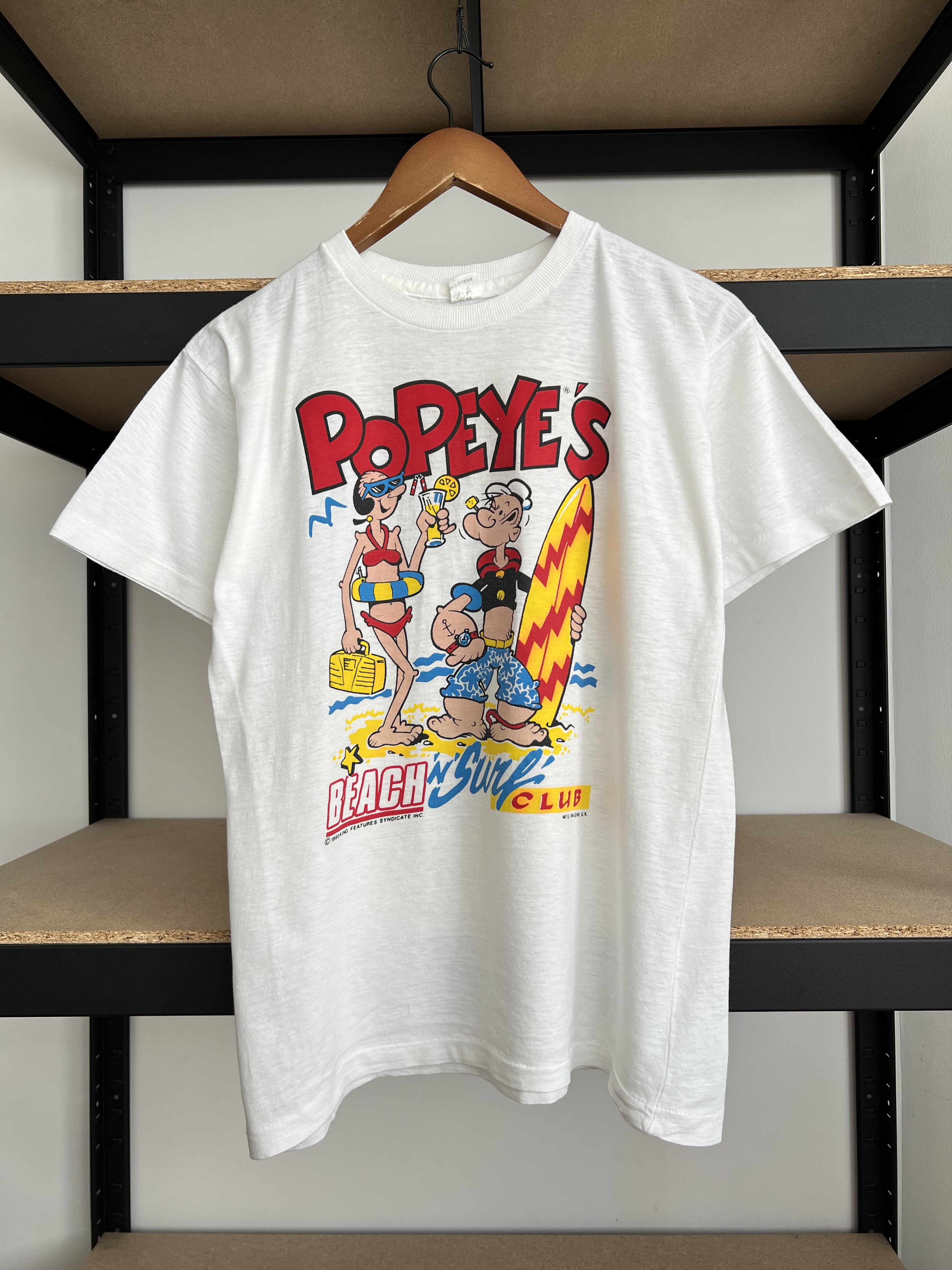 Cartoon Network Vintage 1990 Popeye Beach and Surf Club Cartoon T-shirt Size US M / EU 48-50 / 2 - 1 Thumbnail