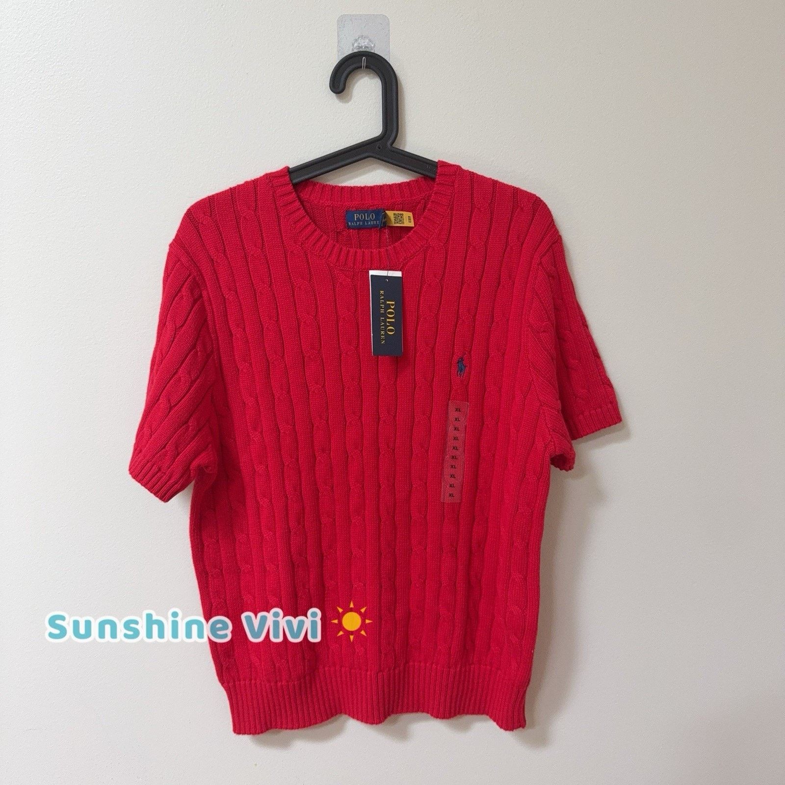 Polo Ralph Lauren NWT Polo Ralph Lauren Women Short Sleeve Sweater Red XL Size XL / US 12-14 / IT 48-50 - 1 Thumbnail