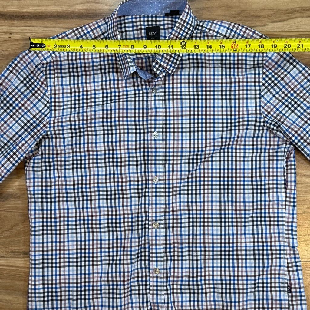 Hugo Boss Hugo Boss Slim Fit Check Shirt XL Multicolor Size 38L - 3 Thumbnail
