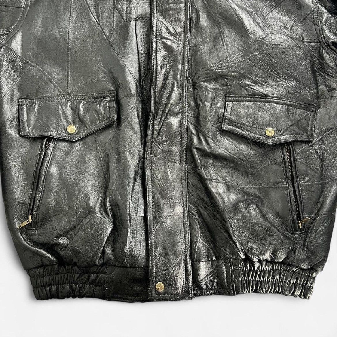Vintage Vintage 90s Leather Patchwork Jacket – Men’s XL Size US XL / EU 56 / 4 - 5 Thumbnail