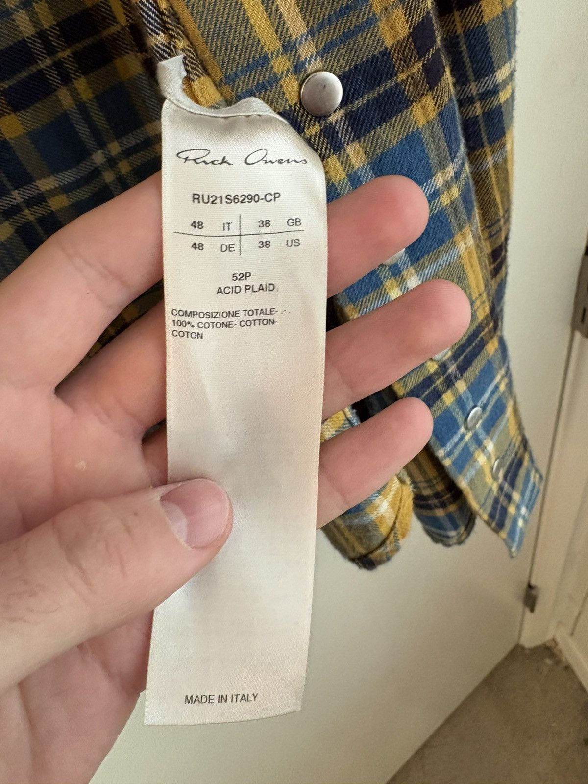 Rick Owens Rick Owens Acid Plaid Shirt Size US M / EU 48-50 / 2 - 7 Thumbnail
