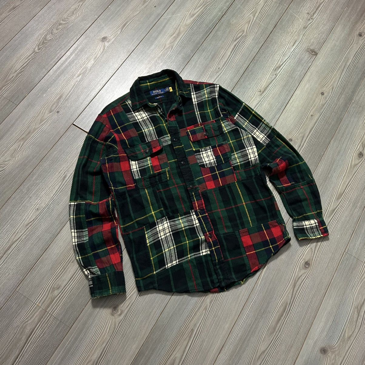 Polo Ralph Lauren Polo RL Plaid Flannel Patchwork Shirt Kapital Style Size US S / EU 44-46 / 1 - 3 Thumbnail
