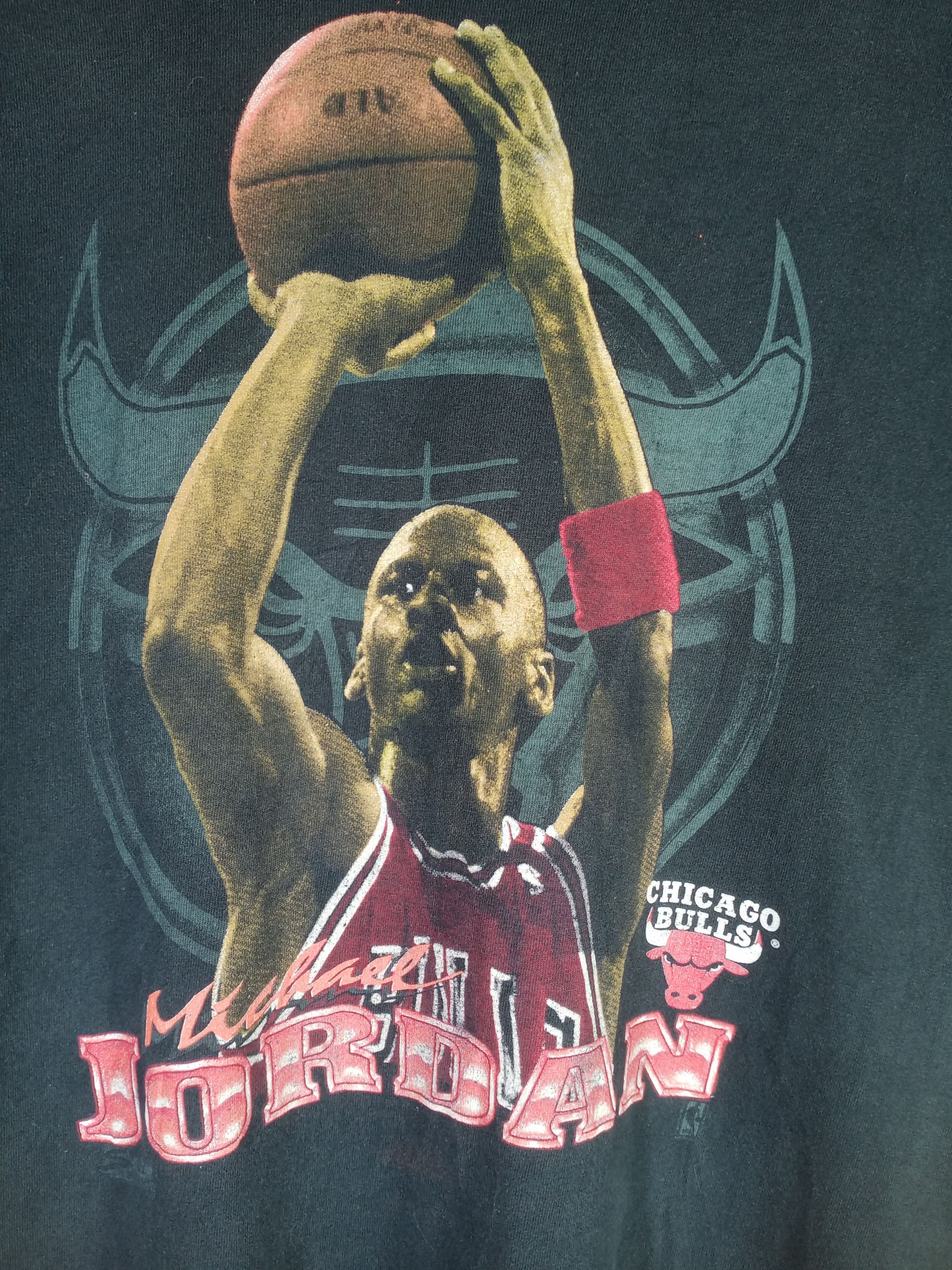 NBA Vintage 90s Michael Jordan Chicago Bulls Tshirt Size US M / EU 48-50 / 2 - 3 Thumbnail