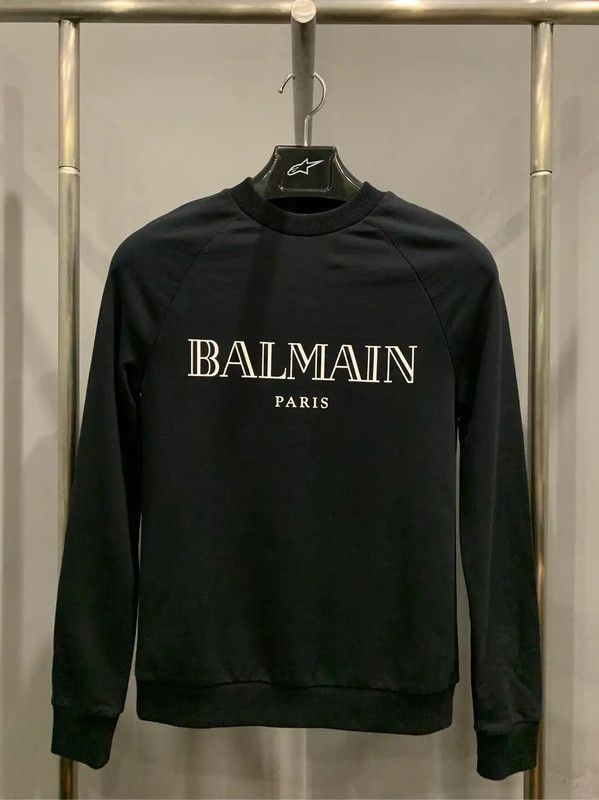 Balmain Black Wool Sweatshirt for Women 0089