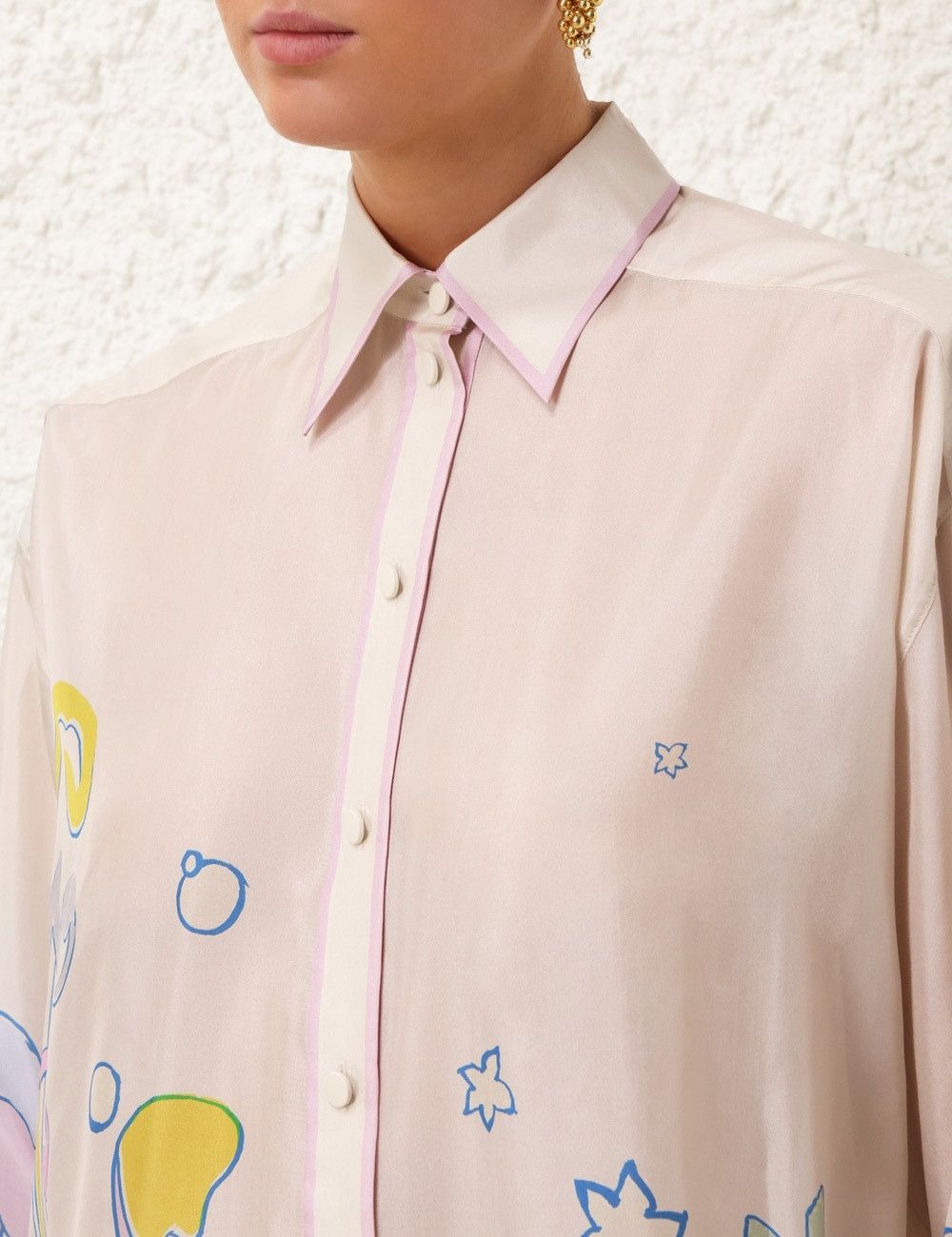 Zimmermann oc11z0525 Pop Relaxed Shirt in Multicolor Size L / US 10 / IT 46 - 5 Thumbnail