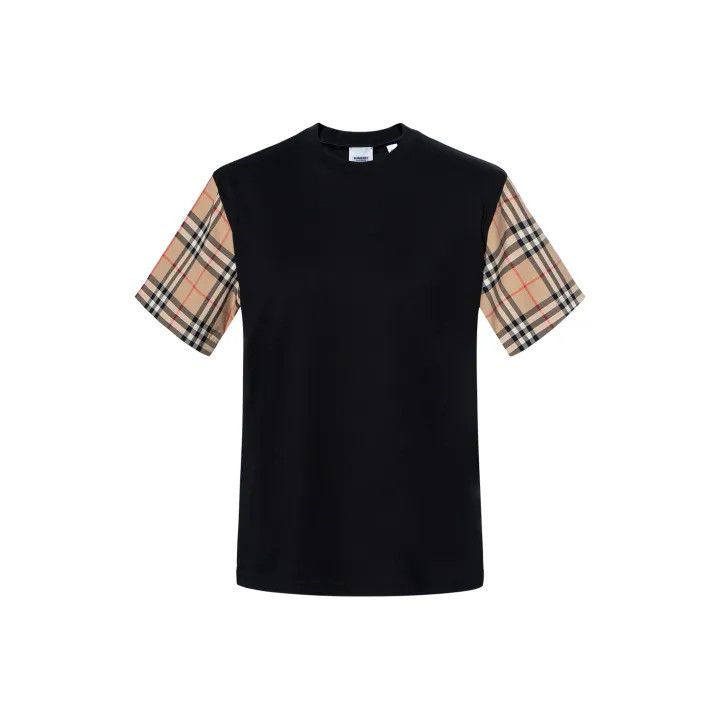Burberry Burberry Black Check Short Sleeve T-Shirt 0079 Size M / US 6-8 / IT 42-44 - 1 Thumbnail