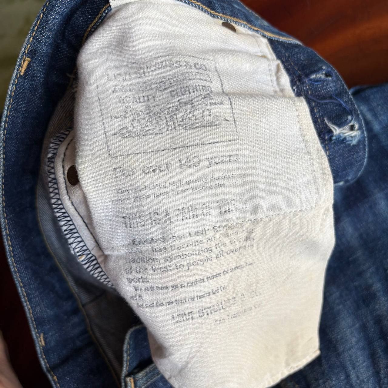 Levi's Vintage Clothing Levi’s 503B Big E Selvedge Distress Vintage Dark Blue Pants Size US 29 - 22 Thumbnail