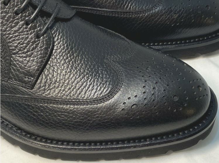 Hugo Boss BOSS Eden Wingtip Black Derby Lug Men's UK 8.5 Size US 10 / EU 43 - 4 Thumbnail
