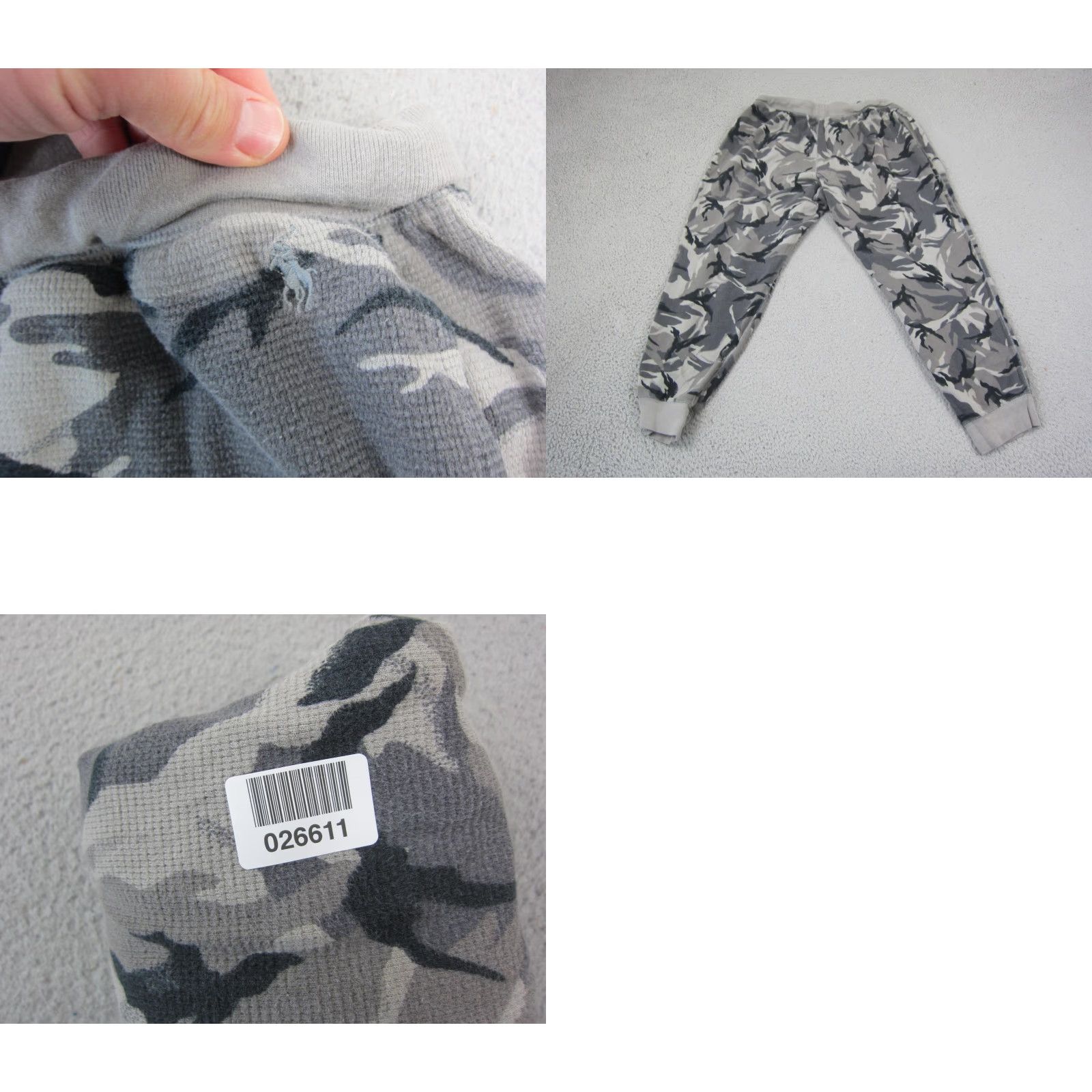 Polo Ralph Lauren Polo Ralph Lauren Pants Mens Large Gray Camo Waffle Knit Jogger Sweat Athletic Size US L / EU 52-54 / 3 - 9 Thumbnail