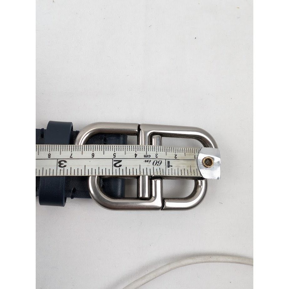 Balenciaga o1rshd1 Size:100 / Natural Calf Large BB Belt in Navy Blue Size 40 - 14 Thumbnail
