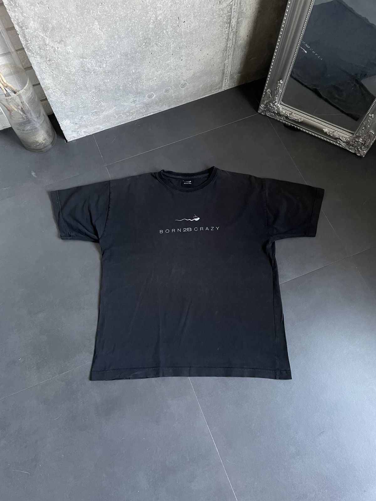 Other Vintage 90s Distressed Washed Tee Born 2b crazy Sperm cum Y2 Size US L / EU 52-54 / 3 - 2 Thumbnail