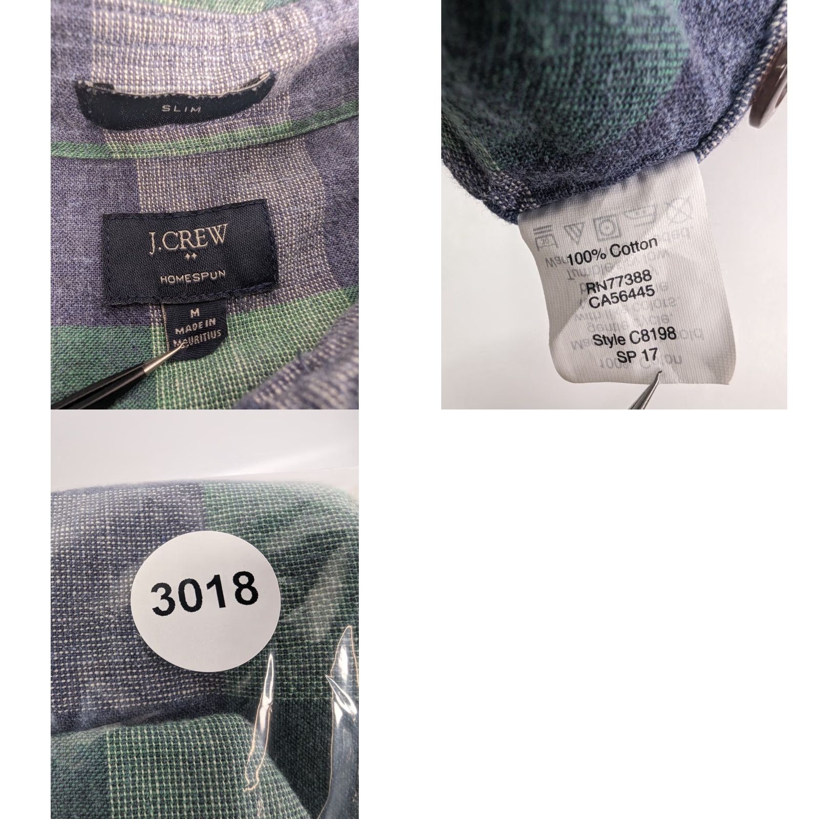 J.Crew J.Crew Button-Up Shirt Men Slim Fit Plaid Long Sleeve Blue Green Size US M / EU 48-50 / 2 - 8 Thumbnail