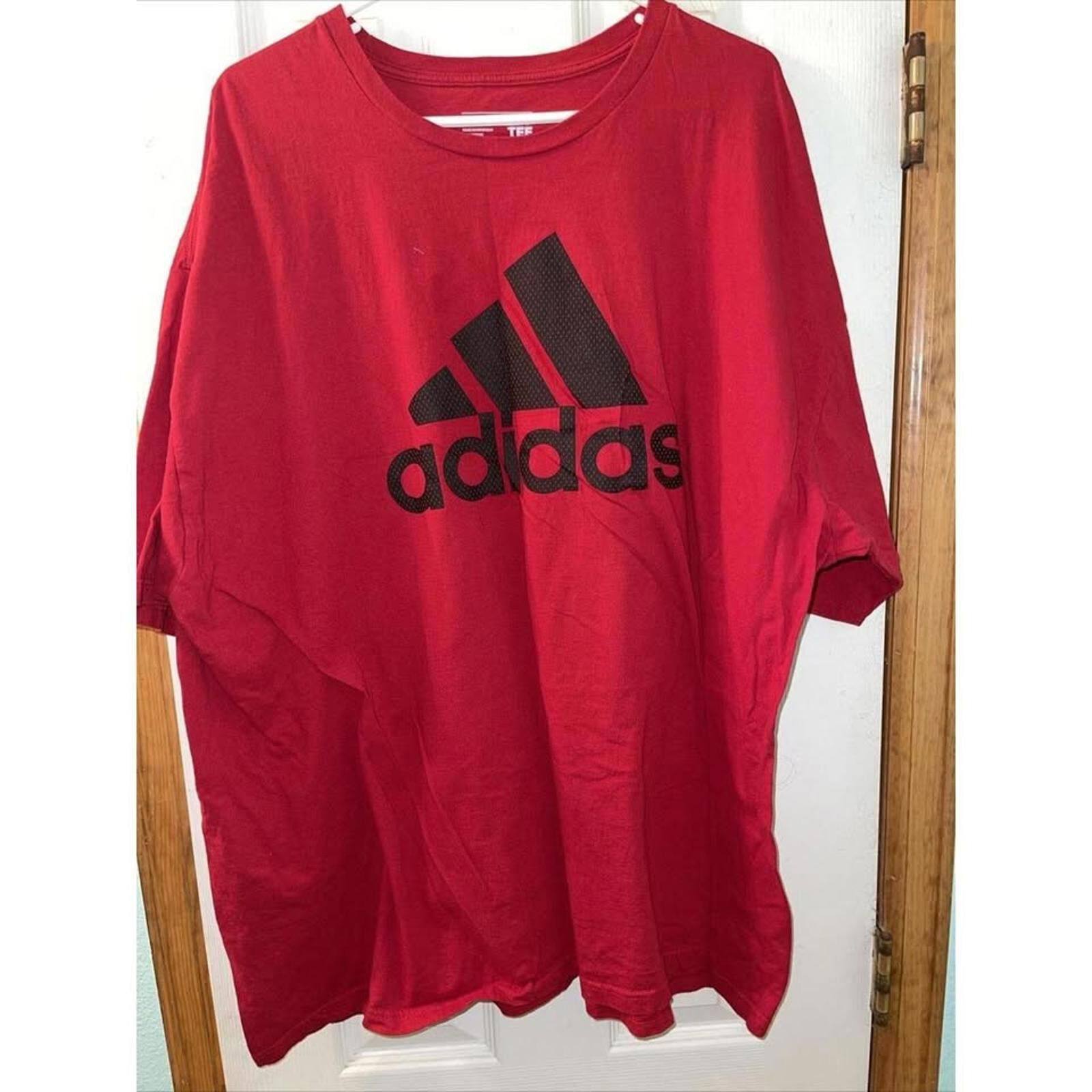 Adidas Adidas Red Cotton Tee - Size 4X Size US XXL / EU 58 / 5 - 1 Thumbnail
