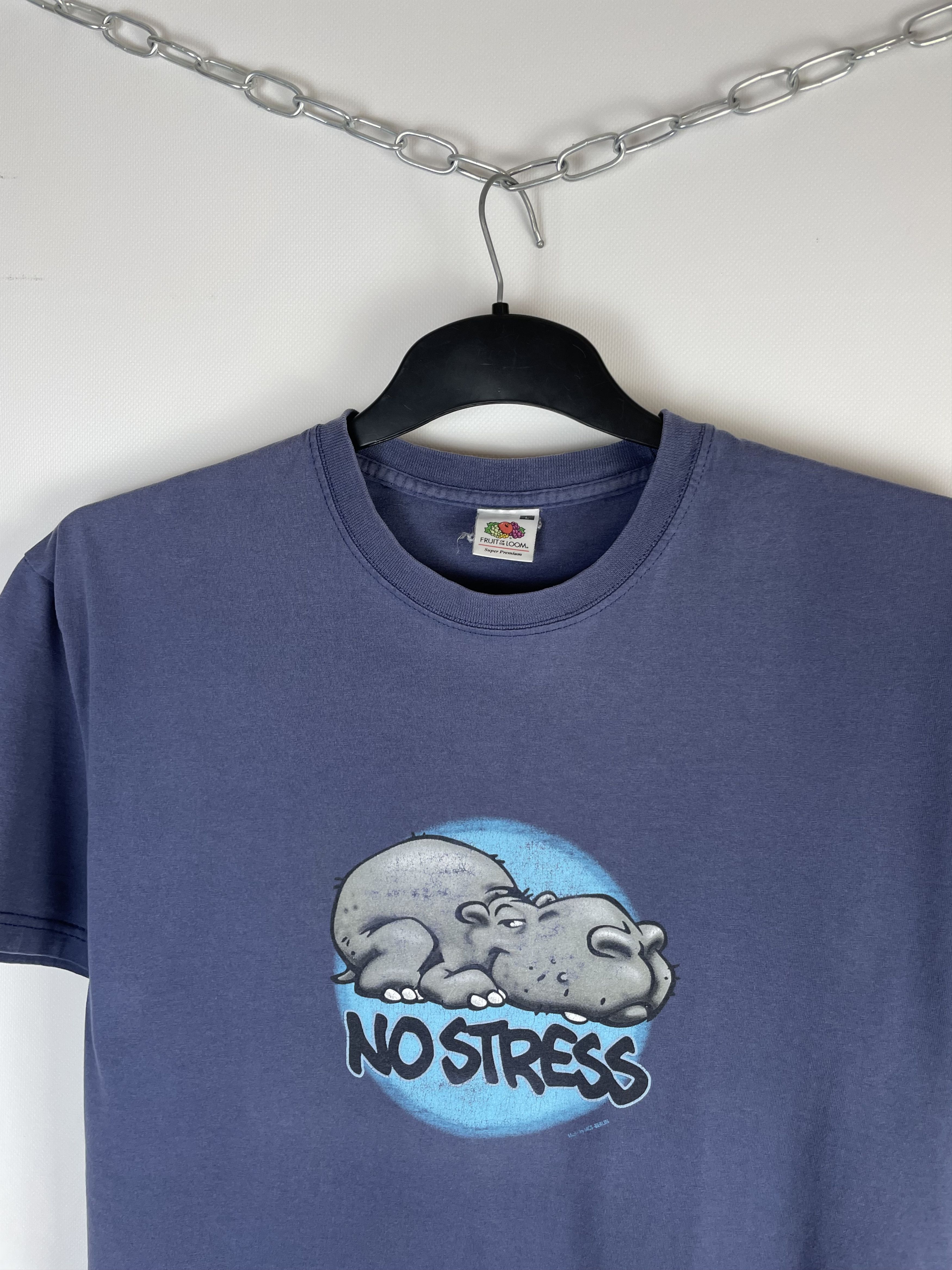 Vintage Hippo No Stress Graphic tee Size US L / EU 52-54 / 3 - 3 Thumbnail