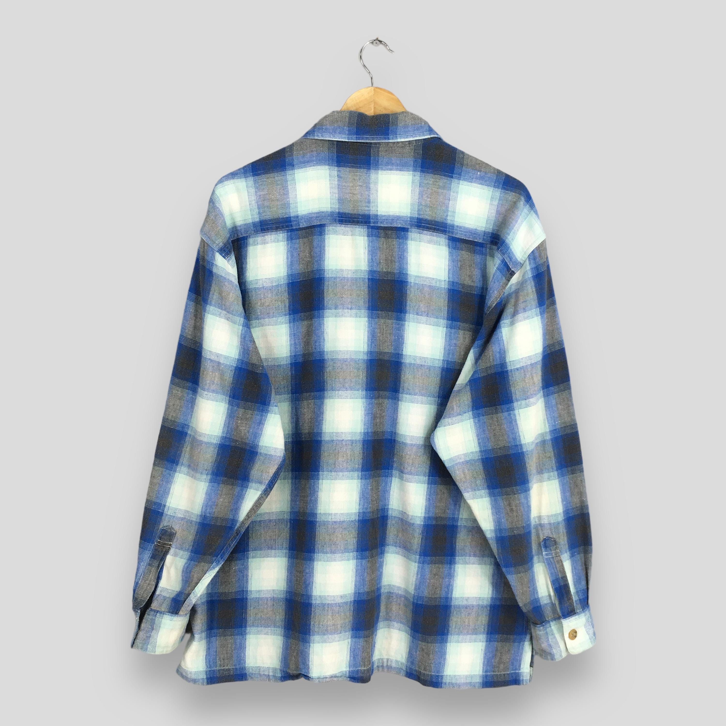 Flannel × Vintage Vintage Plaid Shadow Blue Flannel Shirt Large Size US L / EU 52-54 / 3 - 7 Thumbnail