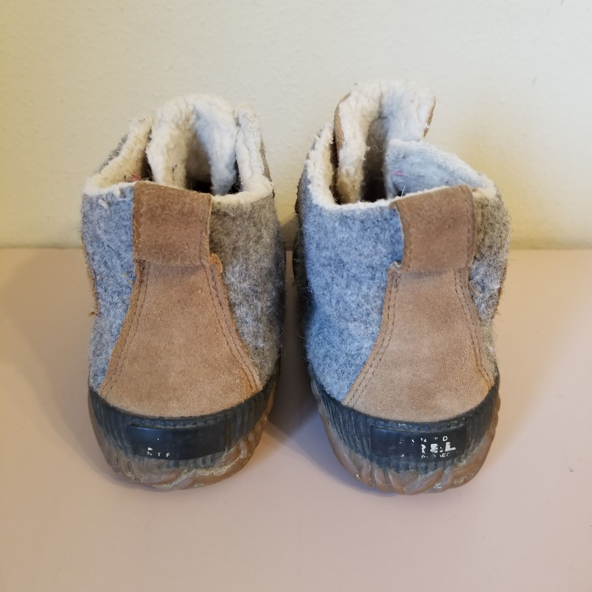 SOREL Sorel 4 Ankle Duck Boots Gray Brown Leather Wool Waterproof Size US 4 / IT 34 - 3 Thumbnail