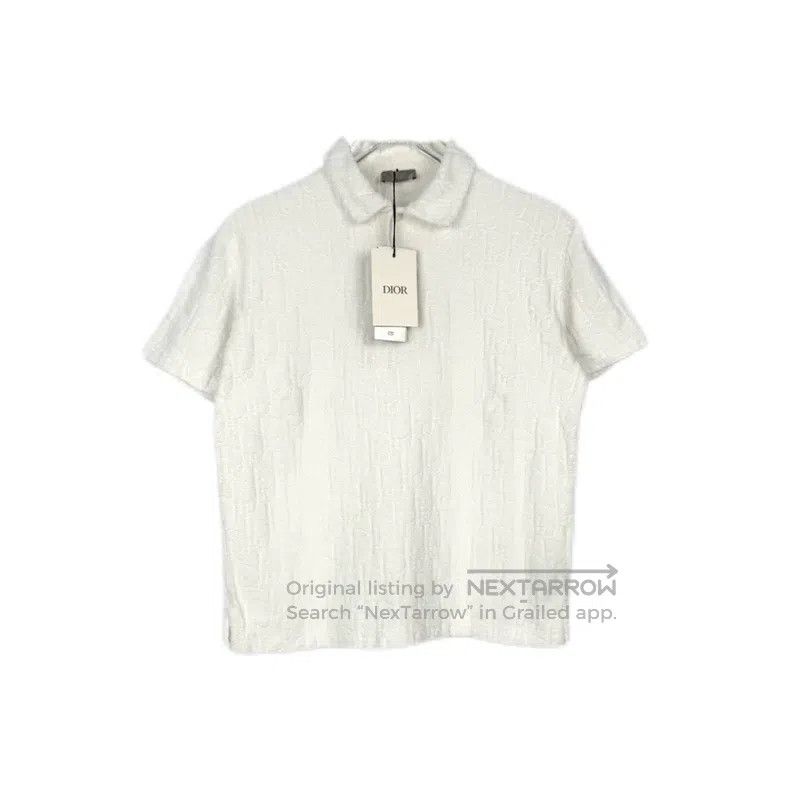Dior Dior White towel full-printed letter short-sleeved polo Size US XXS / EU 40 - 1 Thumbnail