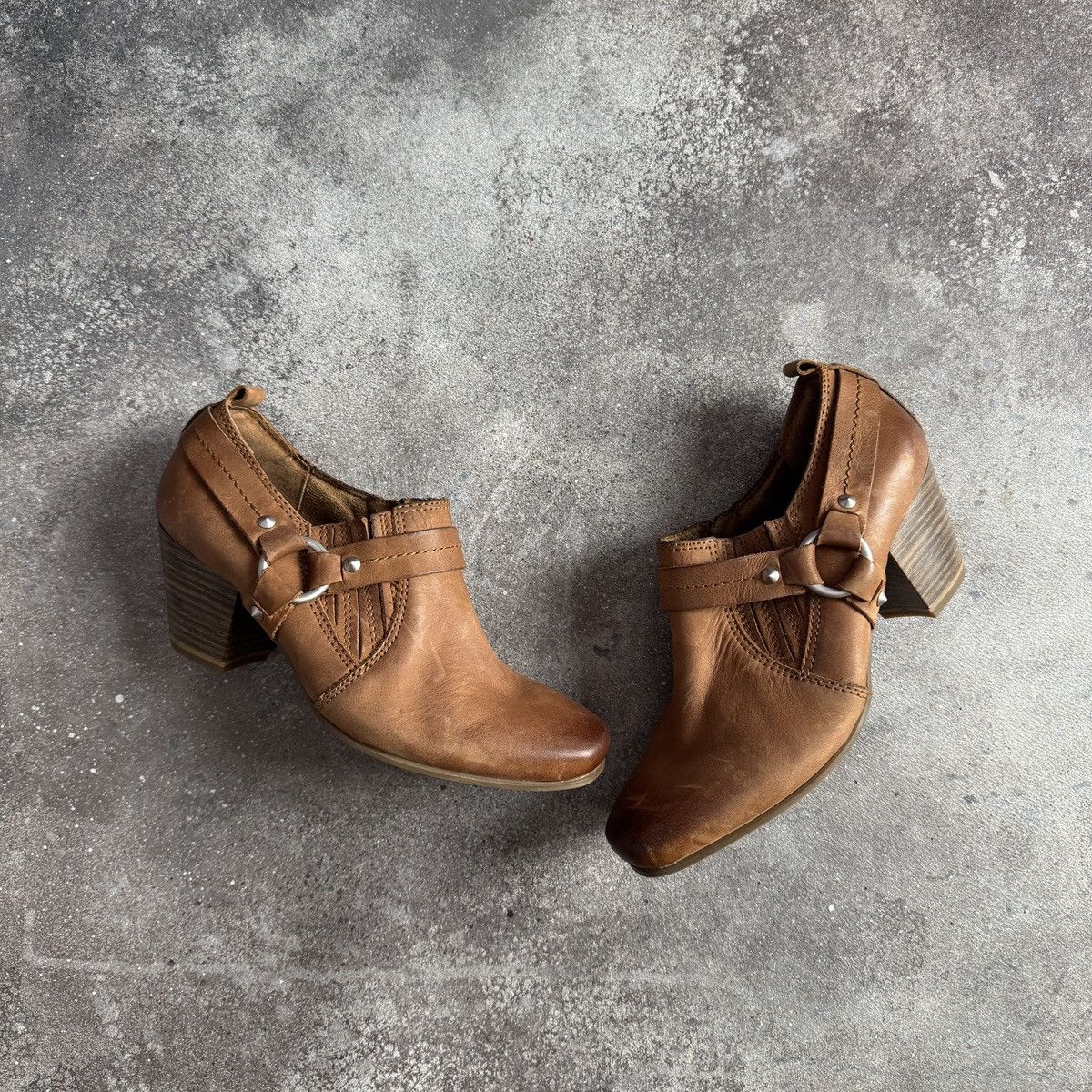 Hysteric Glamour Y2K Strap Details Real Faded Leather Boots Mary Jane Heels Size US 7 / IT 37 - 3 Thumbnail