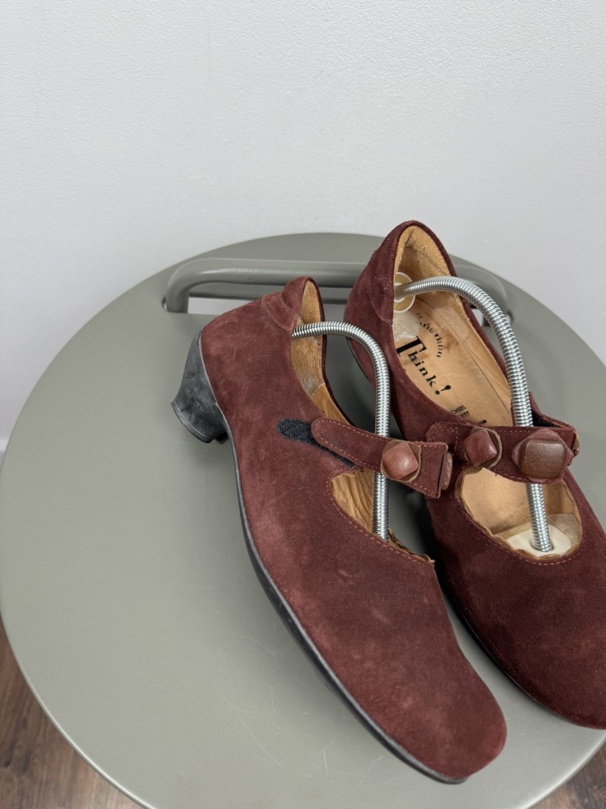 Other Think Burgundy Suede Mary Jane Shoes Low Heel Women’s EU 38 Size US 7 / IT 37 - 2 Thumbnail