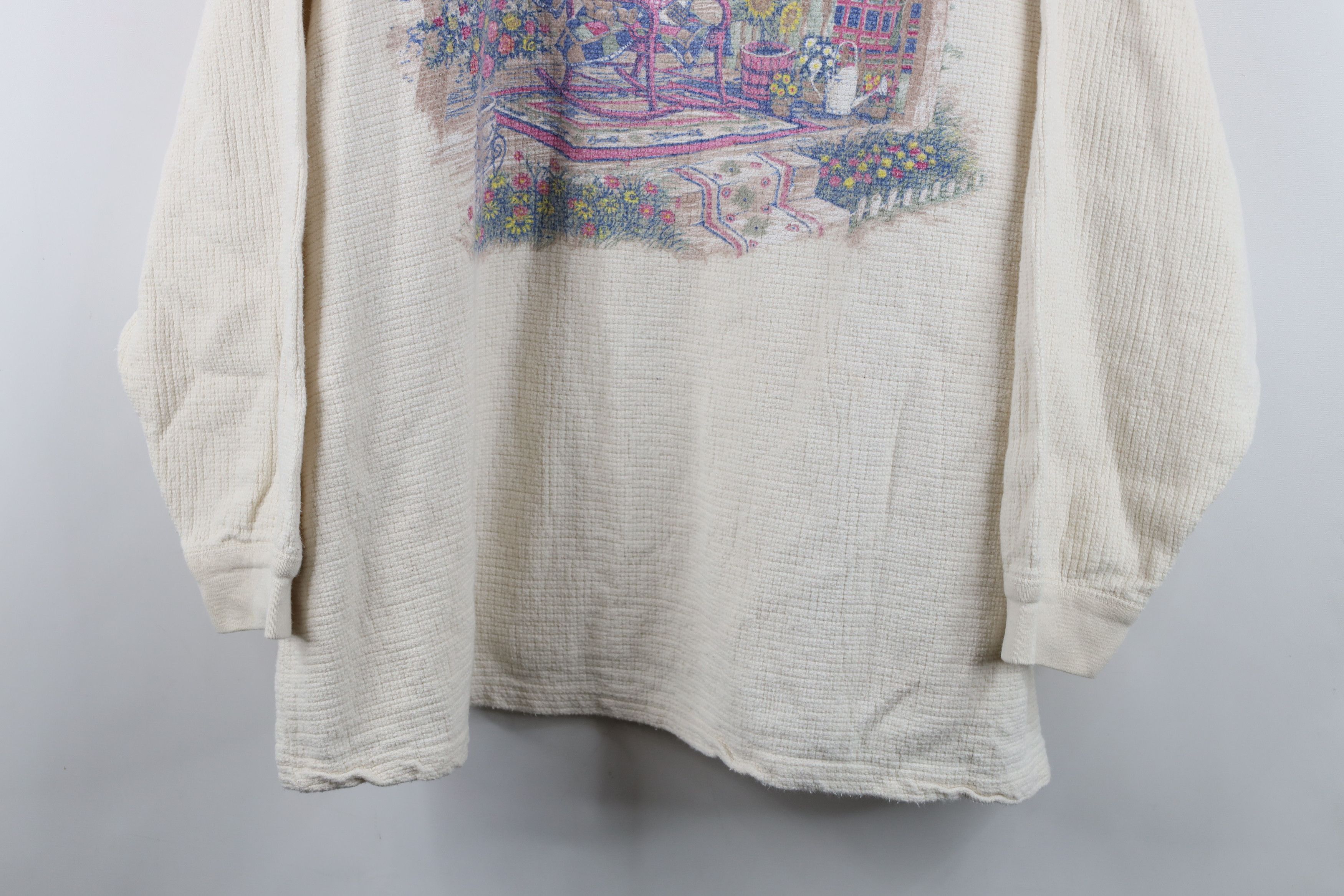 Vintage Vintage 90s Country Farmhouse Cotton Weave Knit Sweater USA Size XXL / US 16-18 / IT 52-54 - 3 Thumbnail