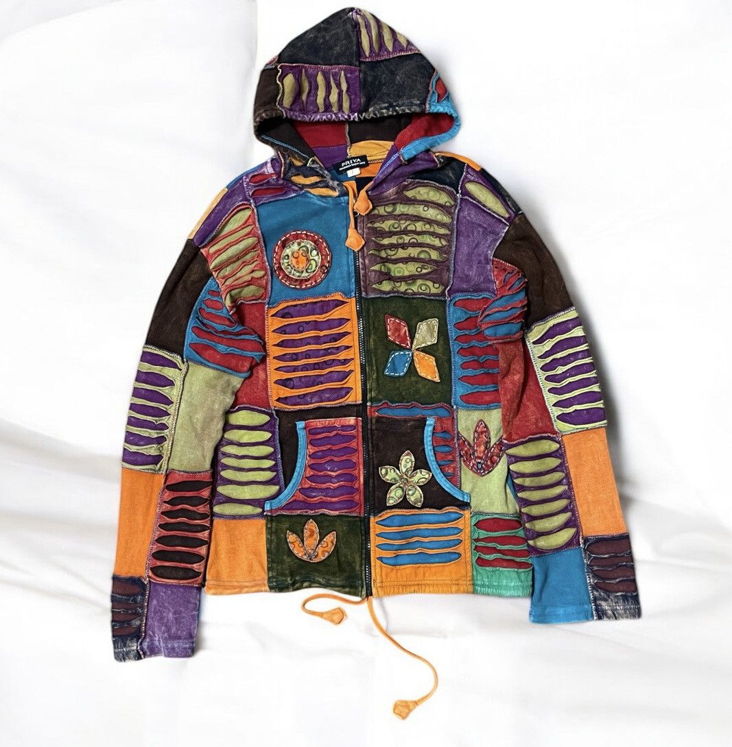 Vintage Avant Garde Y2K Miz Elf Patchwork Zip Hoodie Vintage Size US S / EU 44-46 / 1 - 1 Thumbnail