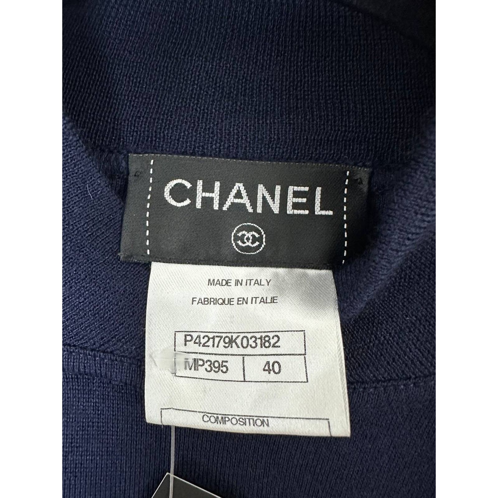 Chanel Chanel Navy CashmereCC Logo Jumper Sz.40 Size M / US 6-8 / IT 42-44 - 7 Thumbnail