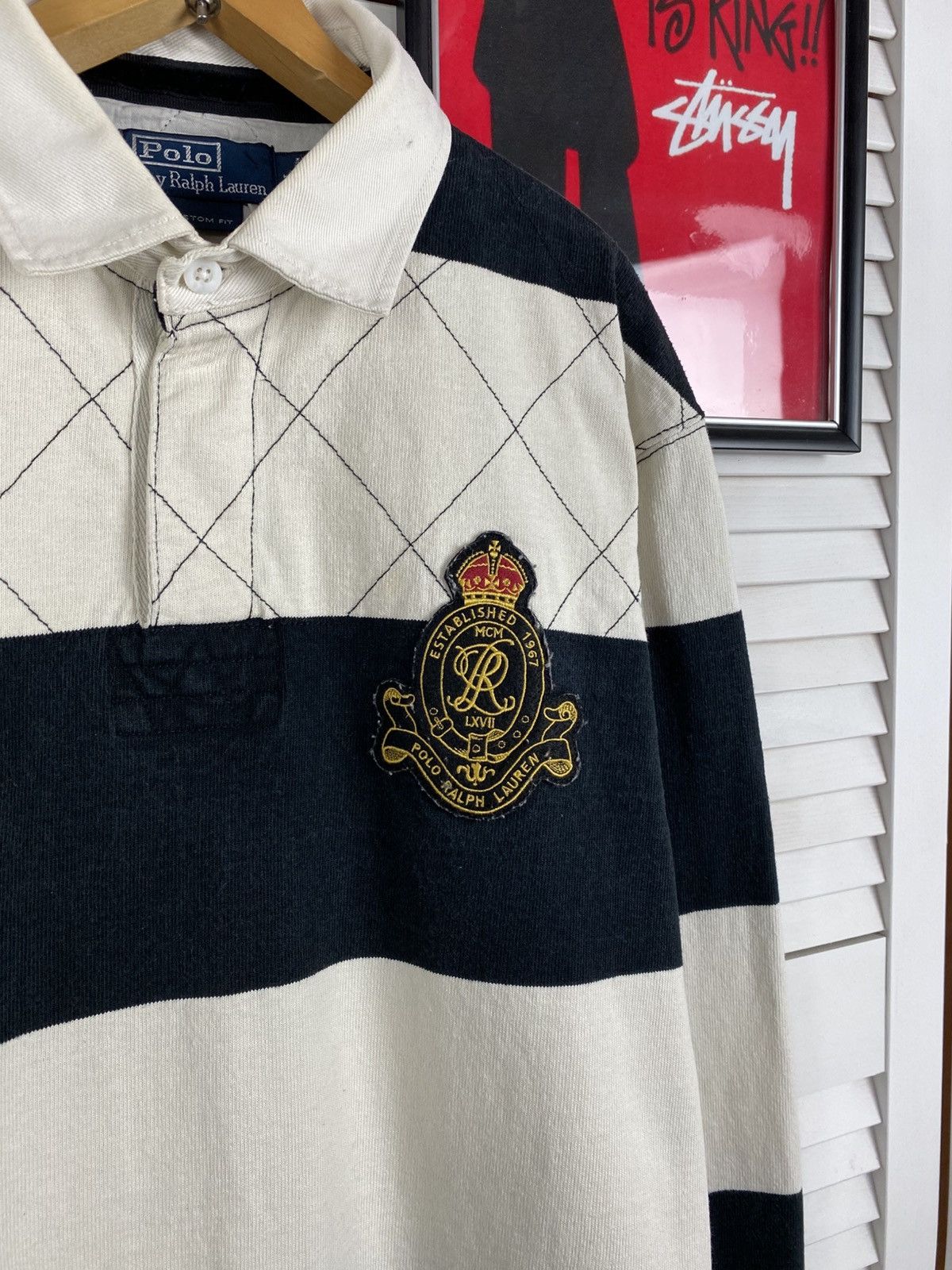Polo Ralph Lauren Vintage Polo Ralph Lauren Heavyweight Rugby Striped Long #5 Size US L / EU 52-54 / 3 - 4 Thumbnail