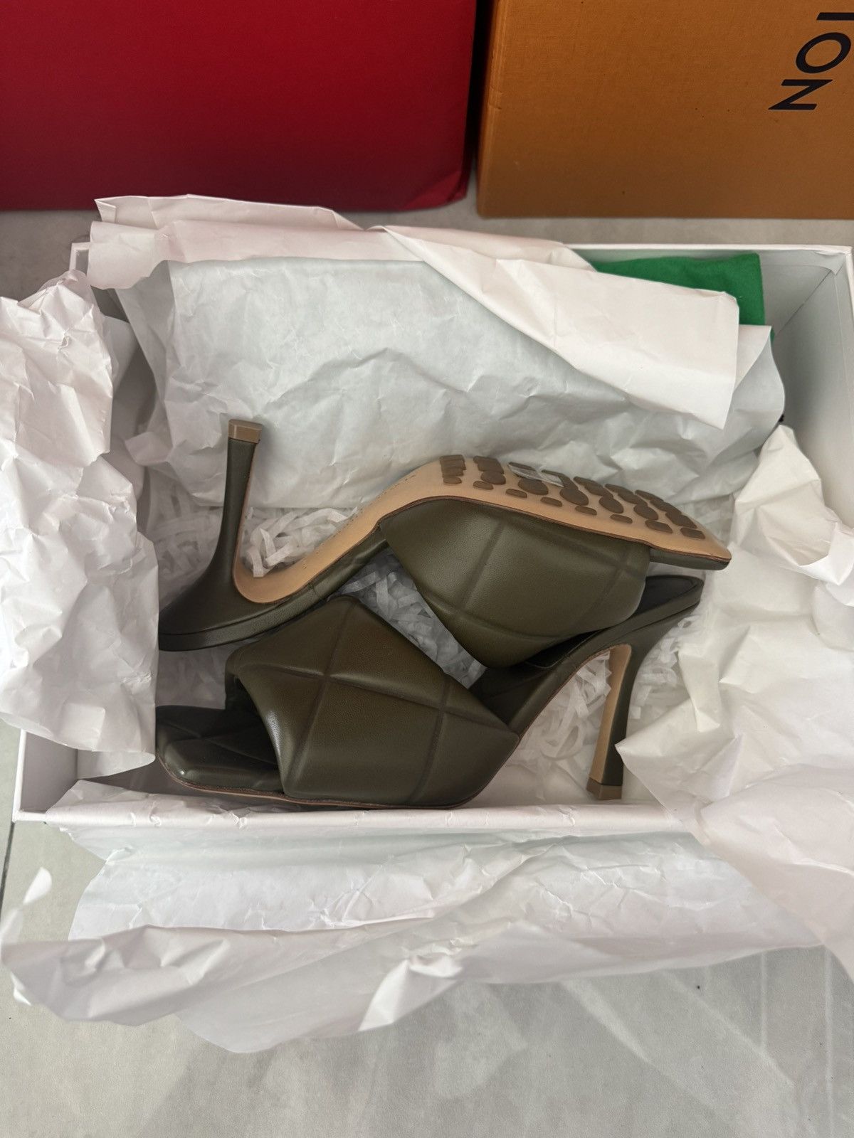 Bottega Veneta Bottega Veneta padded mule green Size US 7.5 / IT 37.5 - 1 Thumbnail