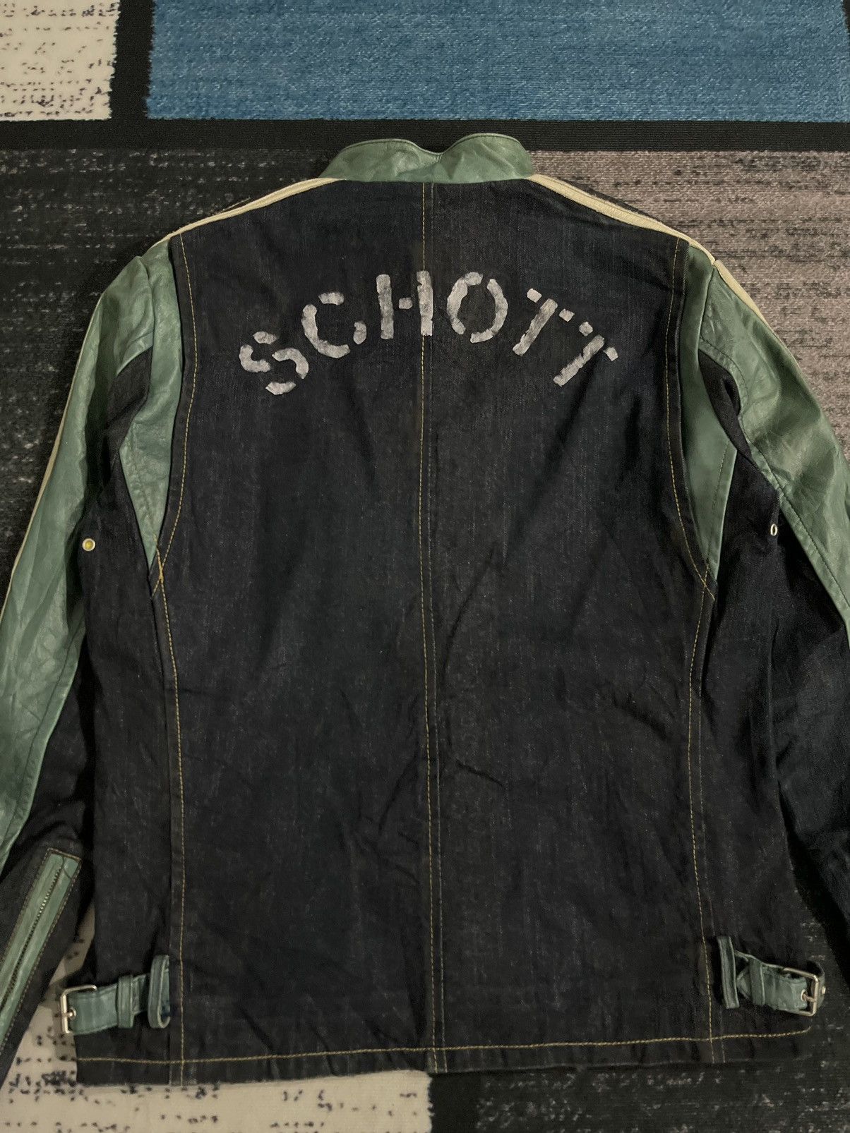 Schott Vintage Schott Leather Denim Motorcycle Jacket Size US L / EU 52-54 / 3 - 7 Thumbnail