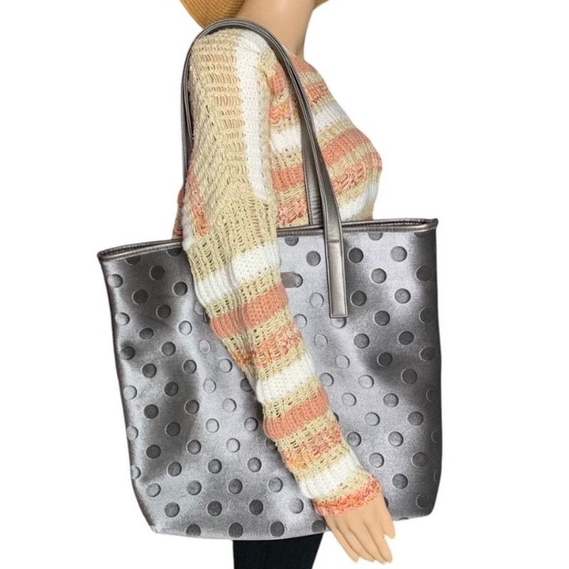 Kate Spade Kate Spade Fragrances Grey Tote Bag Embossed Shoulder Bag Size ONE SIZE - 6 Thumbnail