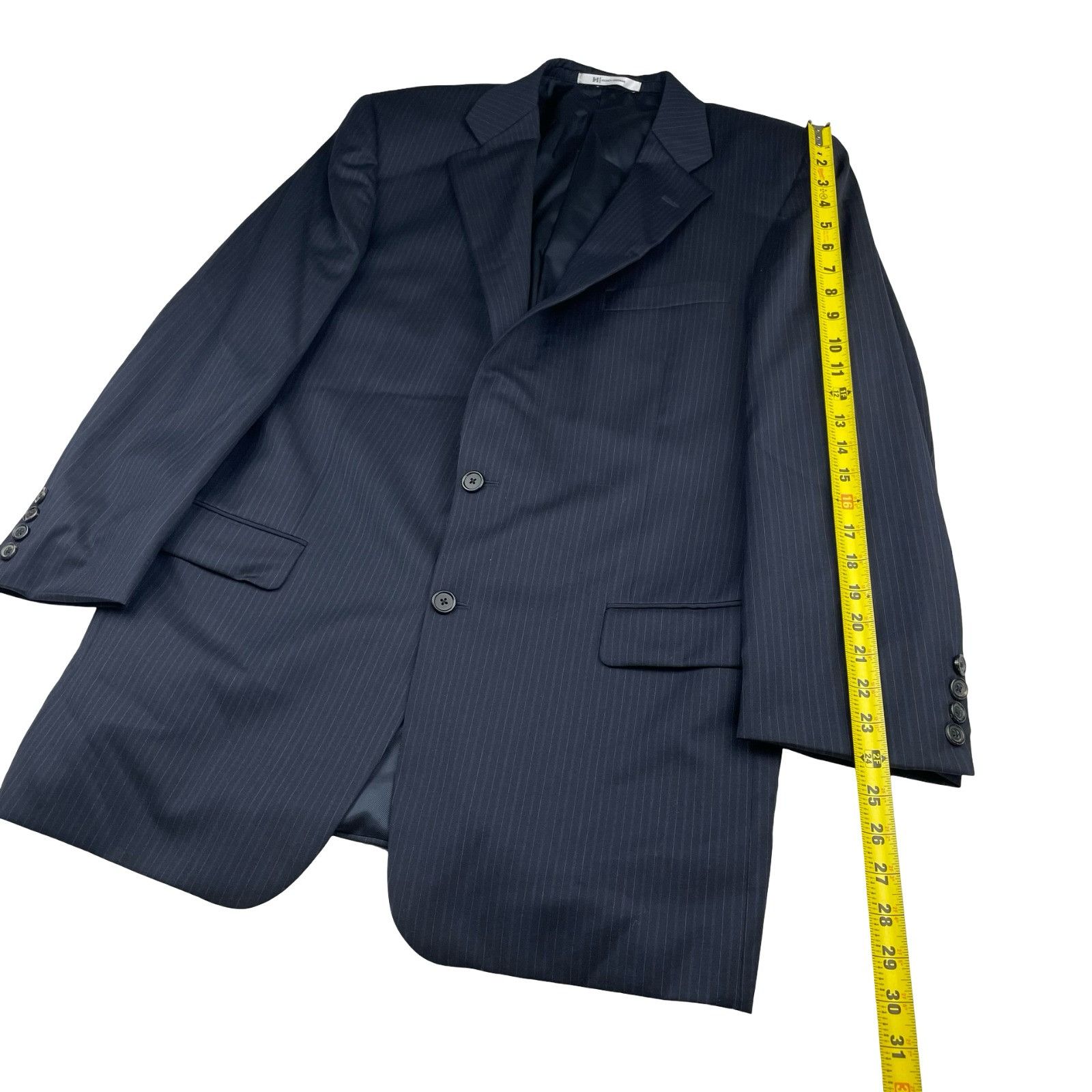Hickey Freeman Hickey Freeman Men’s 100% Wool 2-Button Suit Navy Stripe • 4 Size 42L - 11 Thumbnail
