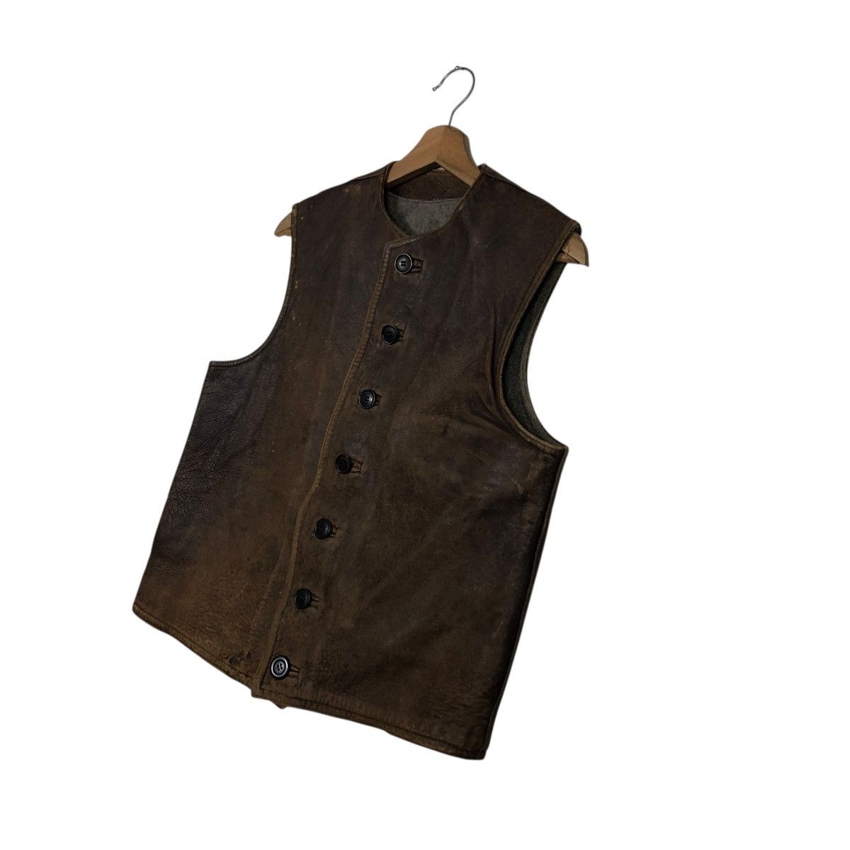 Japanese Brand 🔥RICH BROWN VINTAGE VEST LEATHER JACKET ISSEY MIYAKE Size US M / EU 48-50 / 2 - 4 Thumbnail