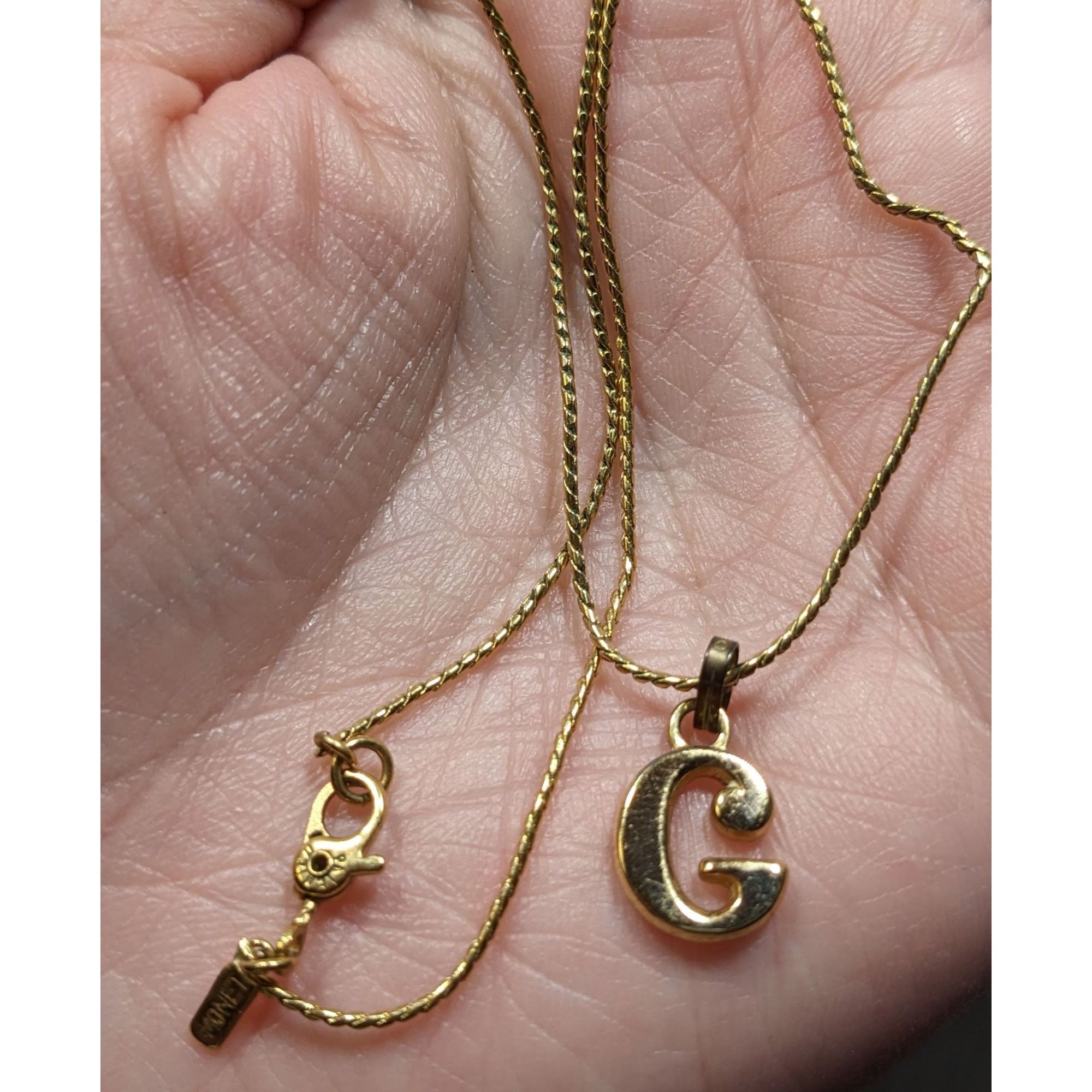 Monet Vintage Monet Gold Tone Initial "G" Pendant Necklace Size ONE SIZE - 5 Thumbnail