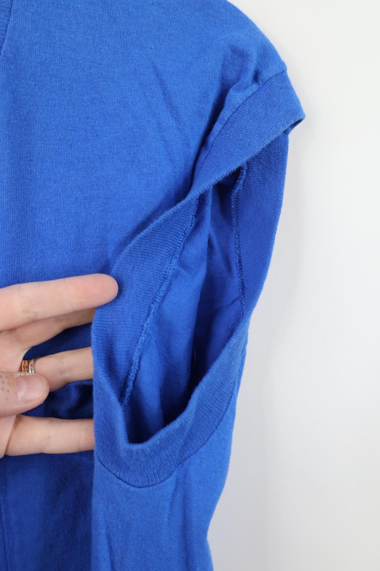Vintage Vintage 90s Streetwear Cotton Muscle T-Shirt Pocket Blue USA Size US M / EU 48-50 / 2 - 10 Thumbnail