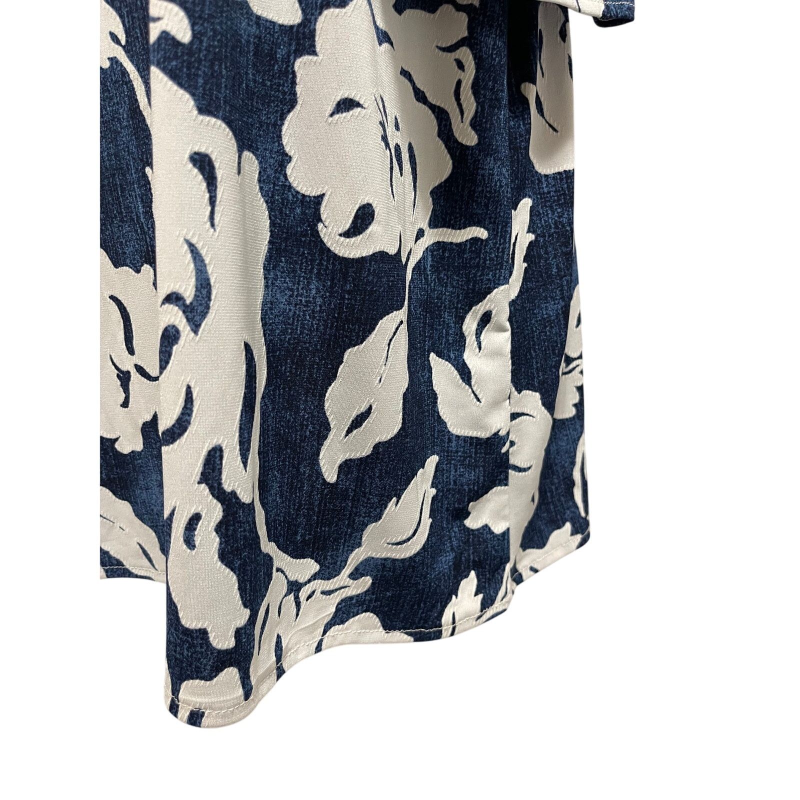 Other Inc Blue White Floral - Cold Shoulder Blouse - Large Size L / US 10 / IT 46 - 4 Thumbnail
